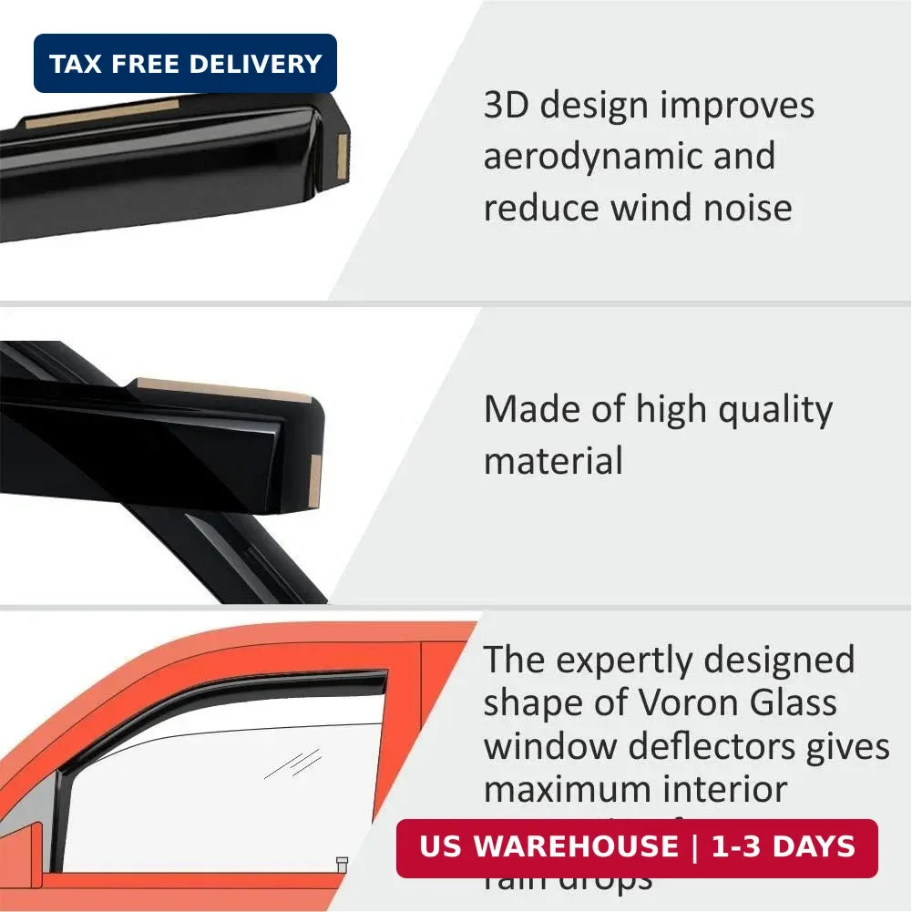 Voron Glass in-Channel Extra Durable Rain Guards for Trucks Chevrolet (Chevy) Si
