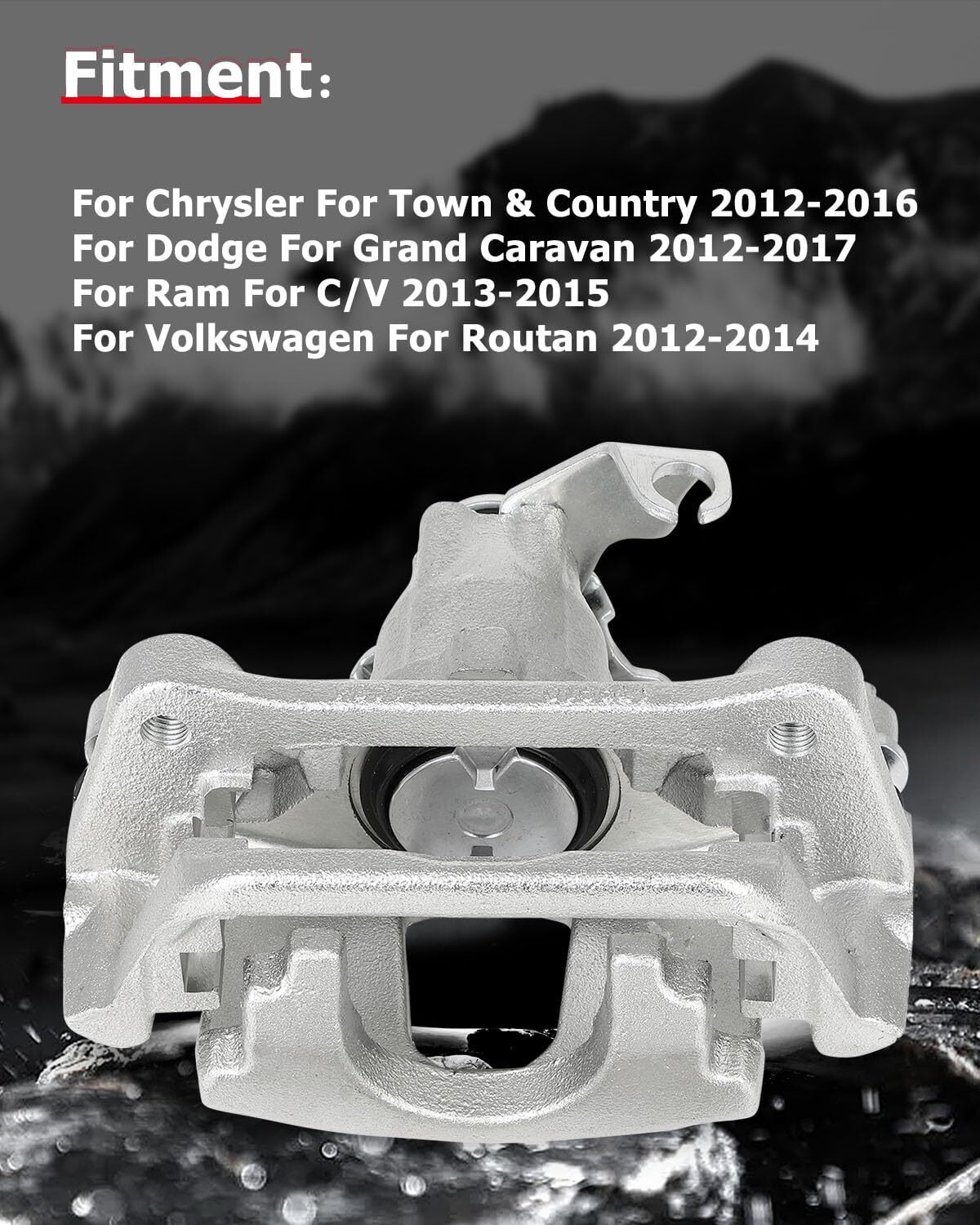 cciyu 18B5399 18B5398 Rear Left & Right Brake Calipers with Bracket For Chrysler