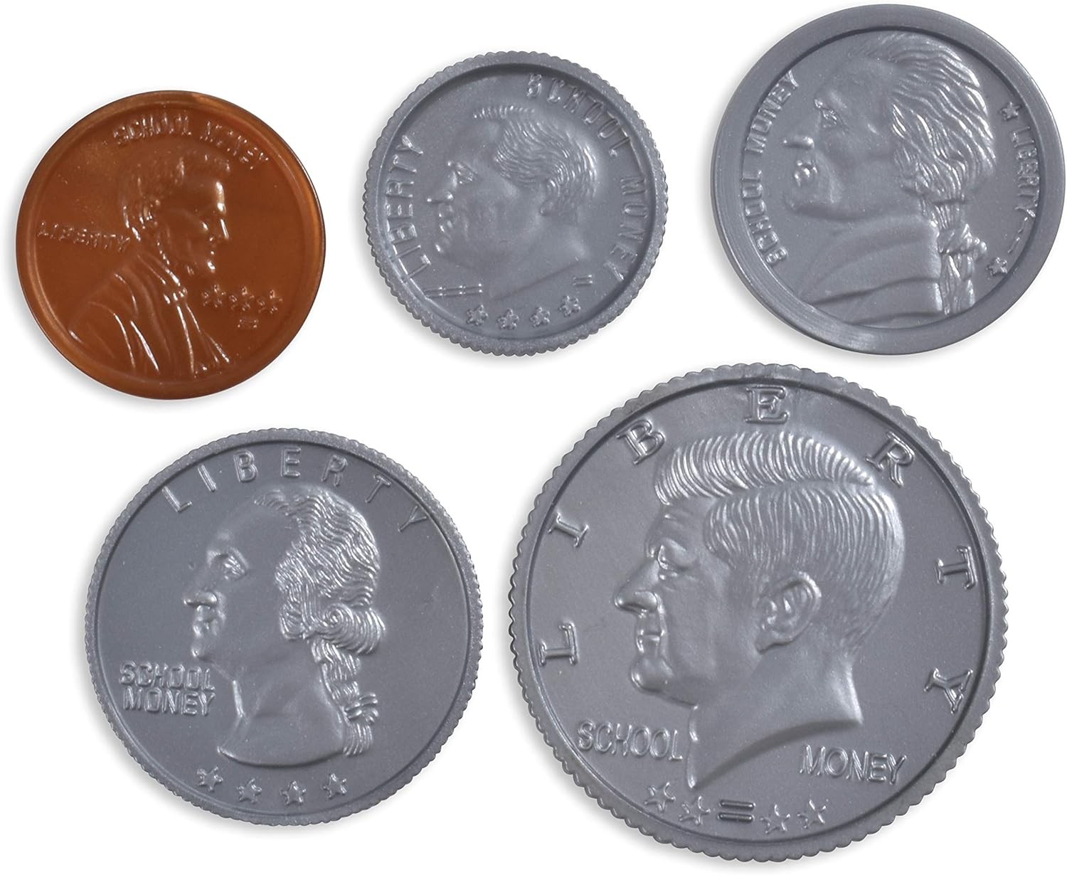LEARNING ADVANTAGE Play Coin Set – 30 Pennies, 20 Nickels, 20 Dimes, 20 Quarters