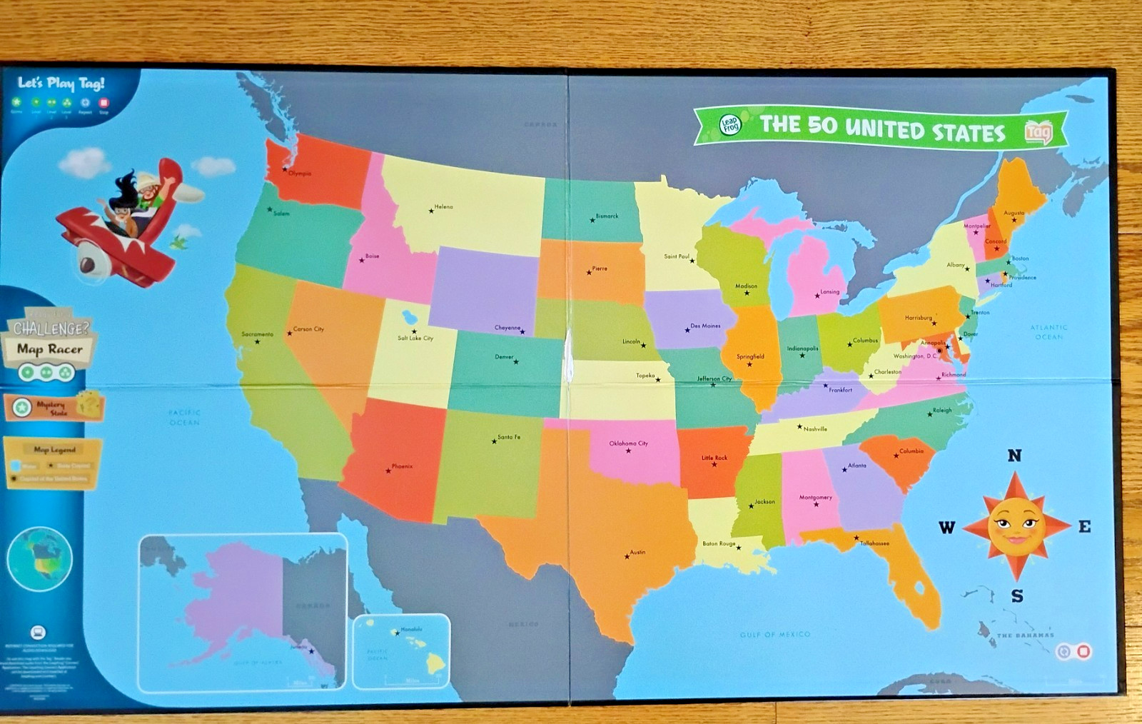 Leap Frog Tag Interactive Jumbo US Map 2 Sided- Tag Reader Sold Separately