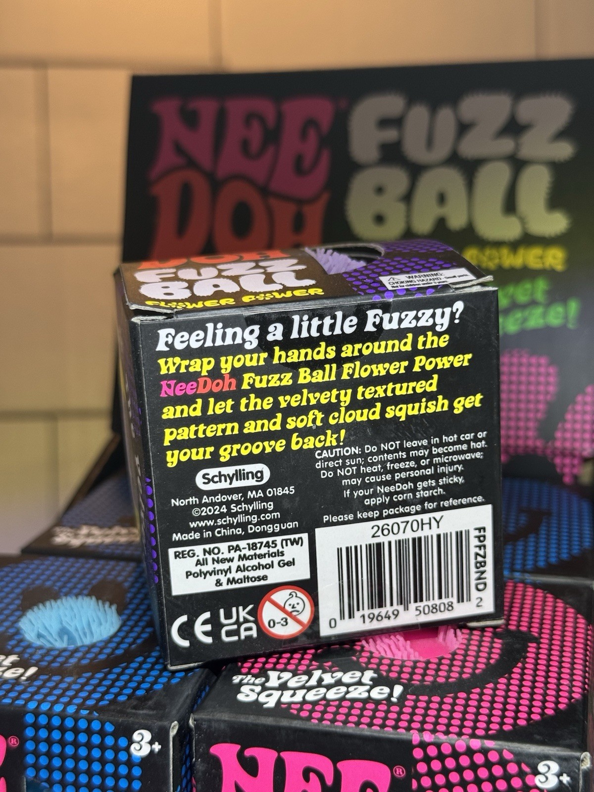 Schylling NeeDoh Fuzz Ball Flower Power Velvet Squeeze Toy Age 3+ MPN 26070HY