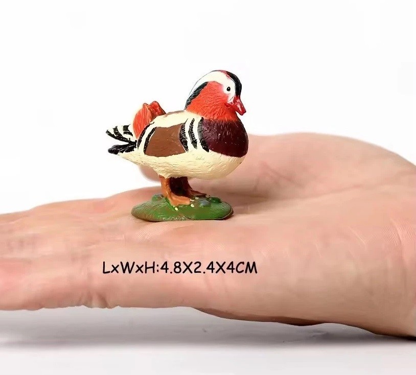 Mandarin Duck Bird Wild Animal Figure Toy PVC Doll Small Figurine Birthday Gifts