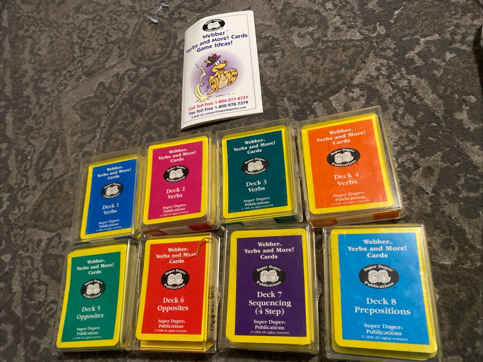 Super Duper Publications Webber Verbs and More! 8 Deck Set – Verbs, Opposites