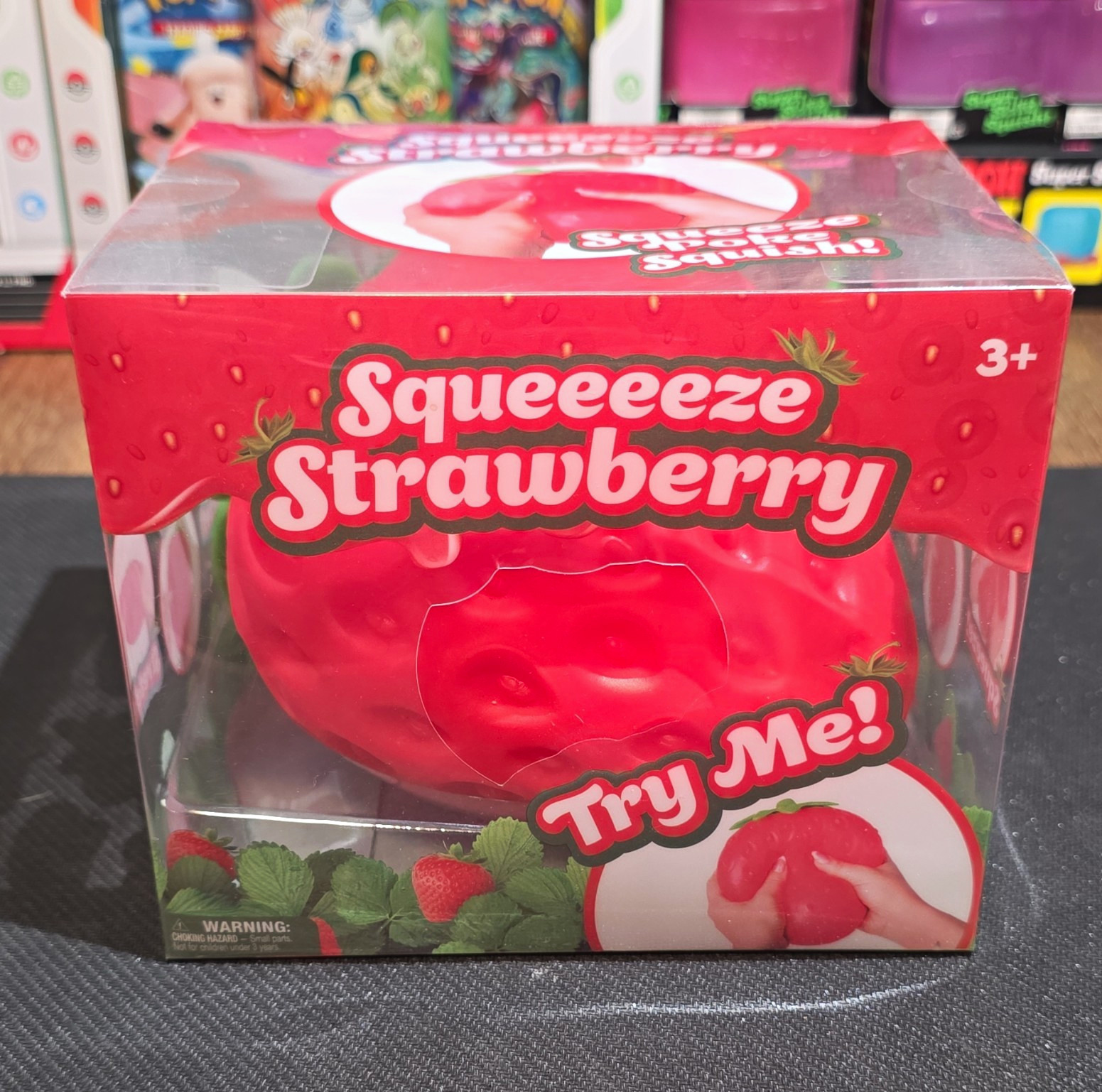 Sunny Days Strawberry Tactile Squeeze Toy Red Green Ages 3-4 MPN 470551