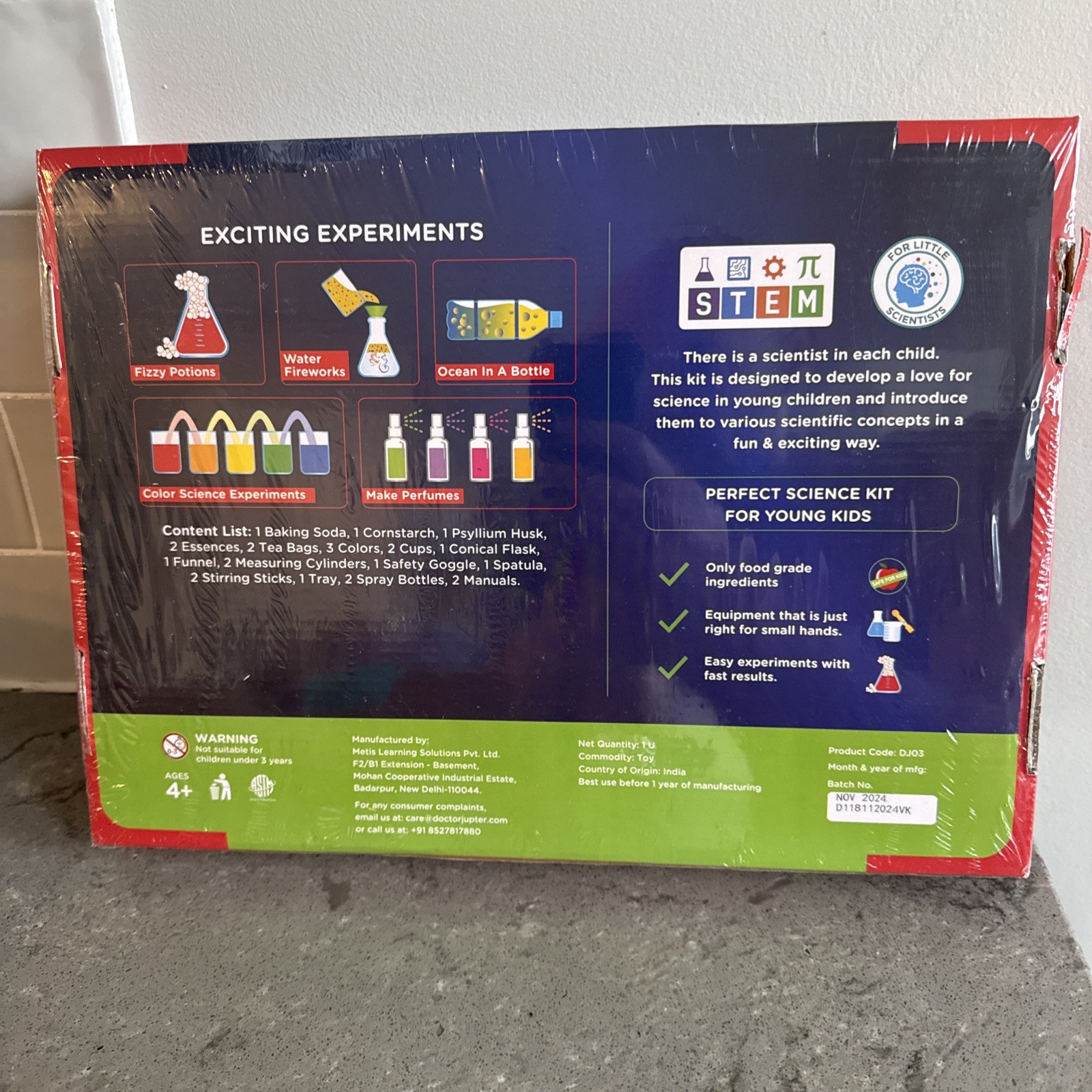 Doctor Jupiter Junior Science Box My First Science Kit for Kids Age 4+ New