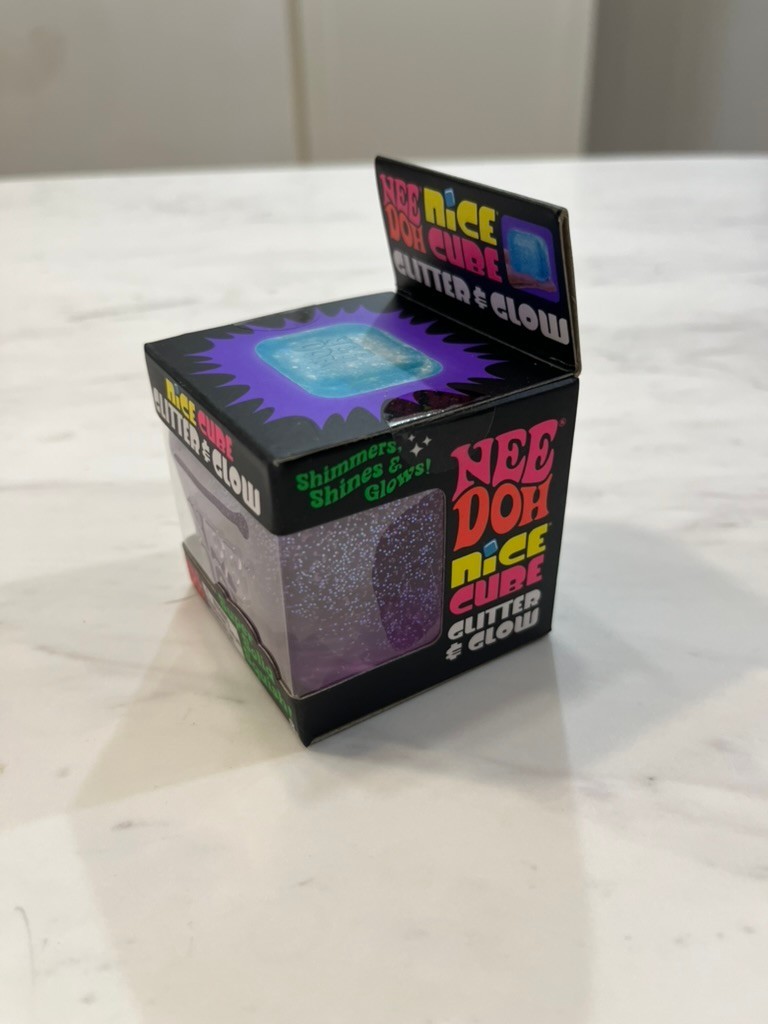 NeeDoh Nice Cube Glitter & Glow PURPLE, Authentic USA Seller, Ships Fast!