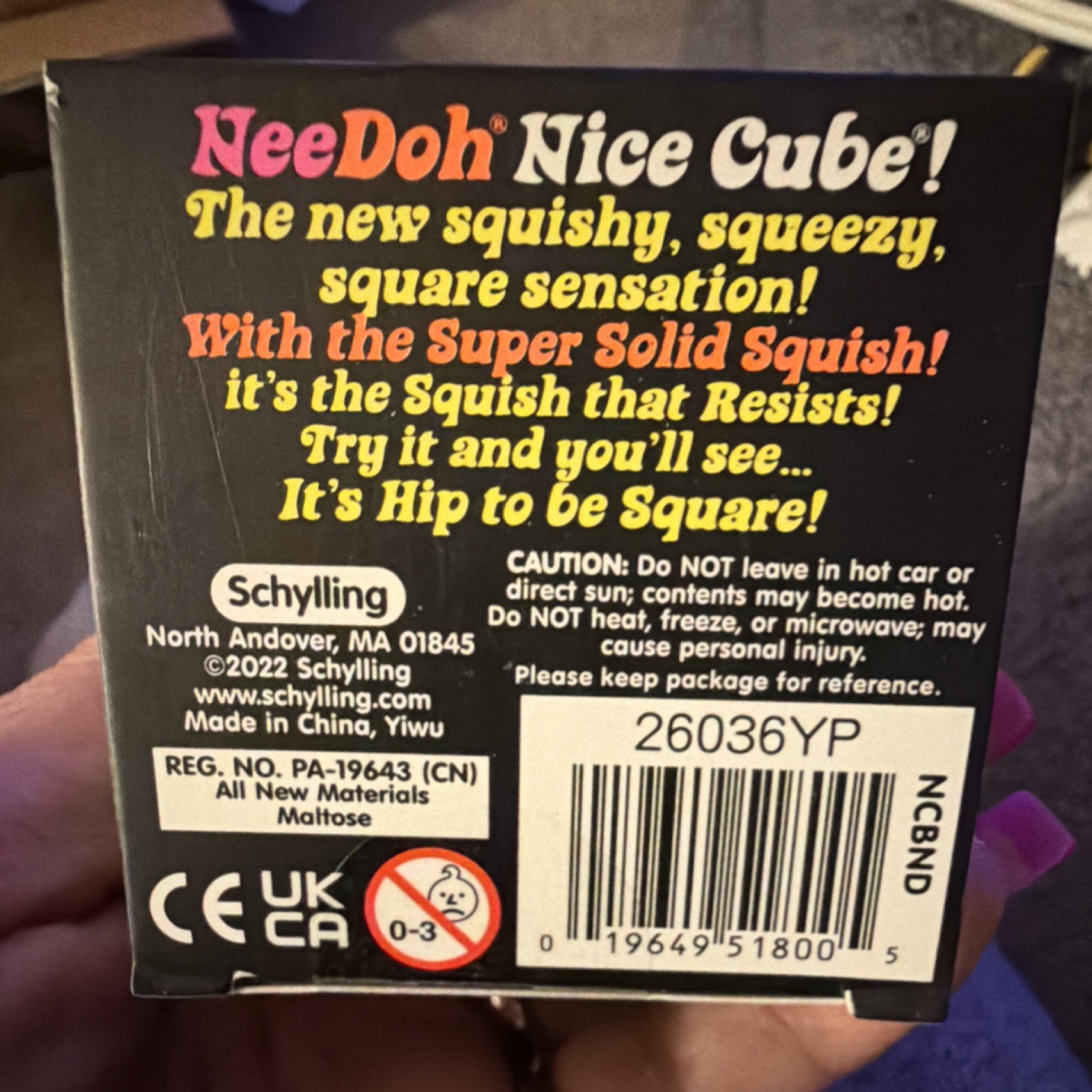 Schylling NeeDoh Nice Cube Super Solid Squish Squeeze Toy, Blue 26036YP