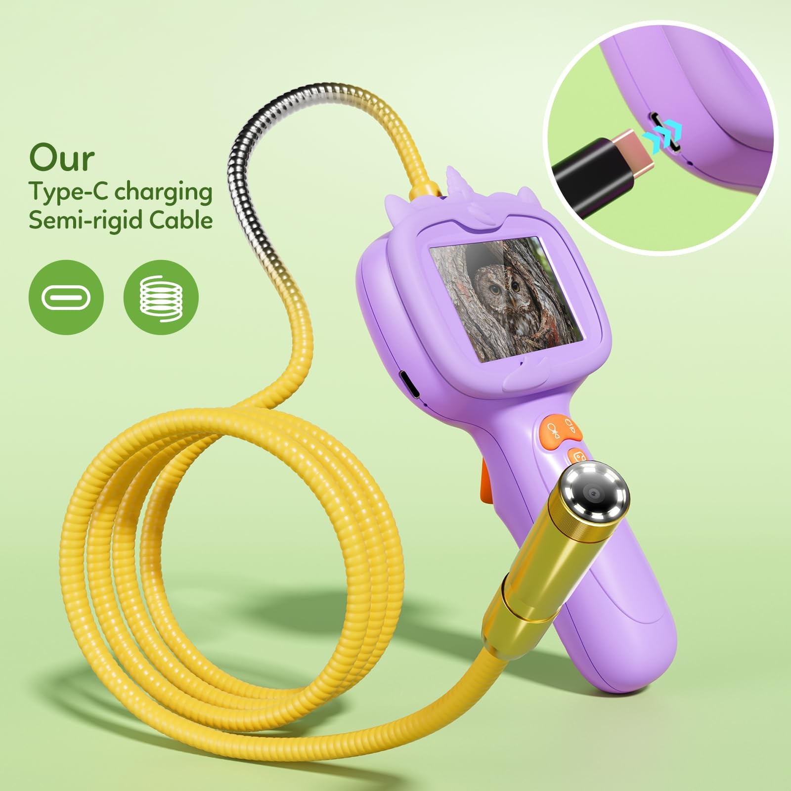 Kids Borescope Toys Camera with Light for 4-10 Years Old Boys Girls Birthday Gif