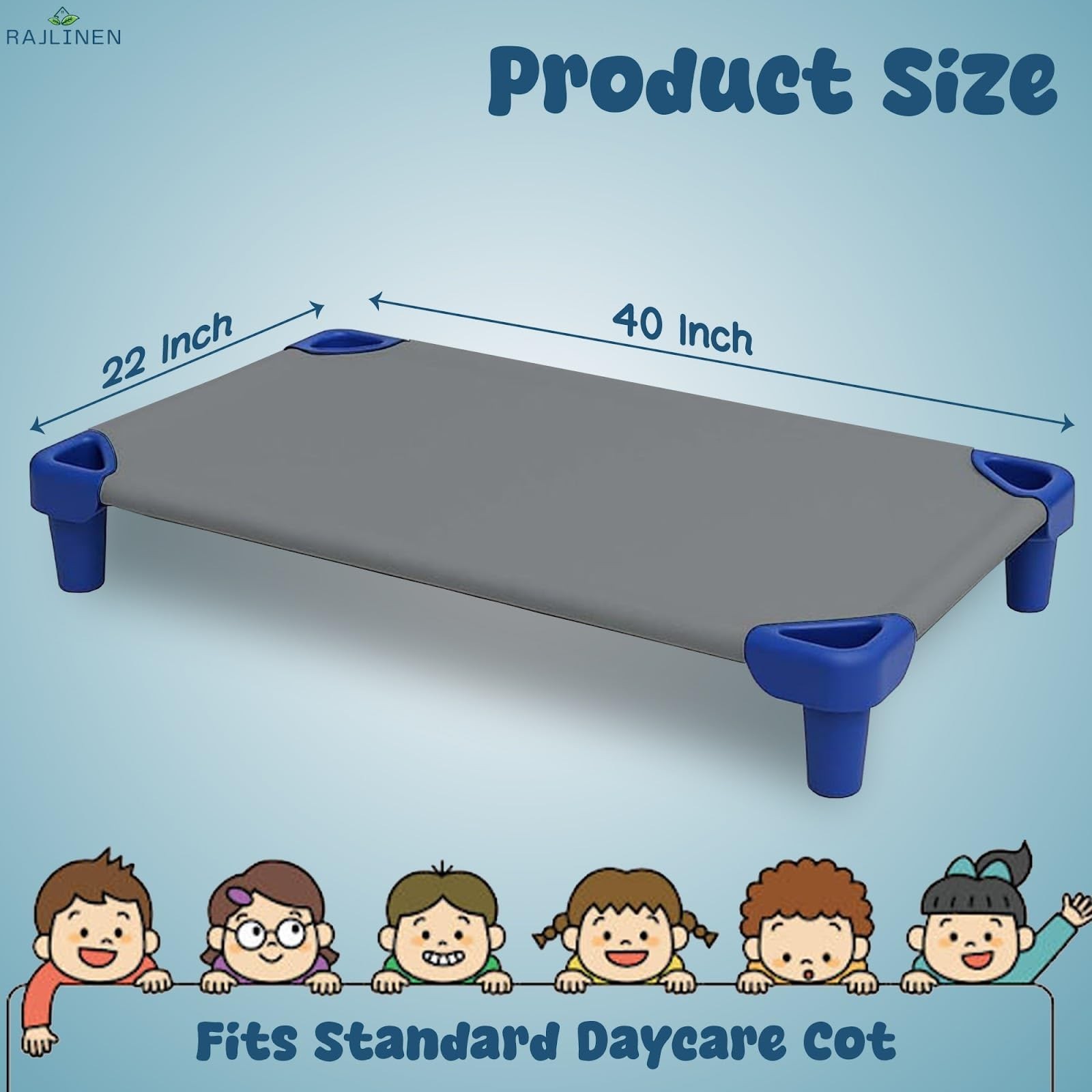 Daycare Cot Sheets for Toddlers and Preschool, Standard Size (22″ X 40″) 6-Pa…