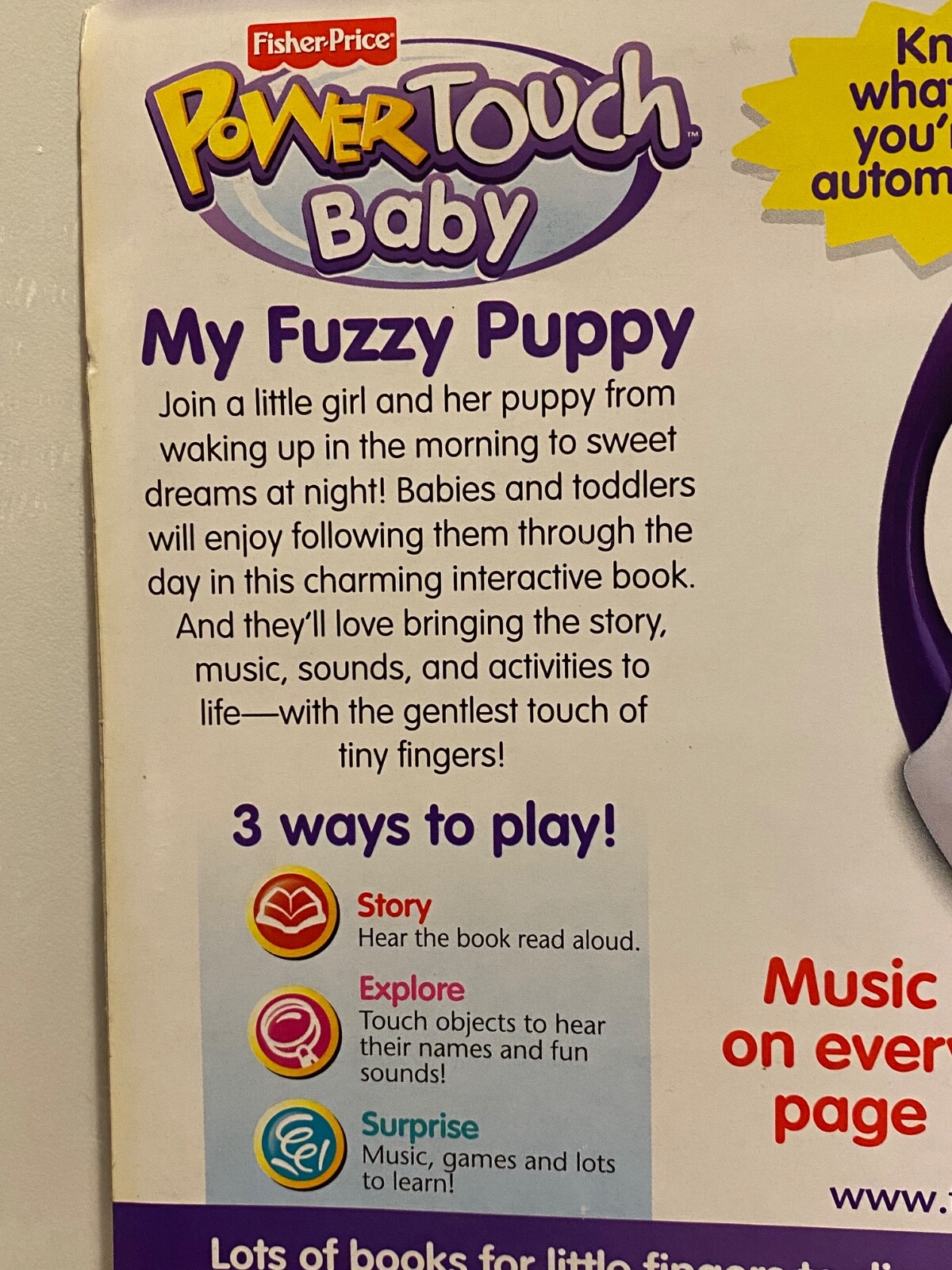 Fisher Price PowerTouch Baby My Fuzzy Puppy BRAND NEW! Power Touch G7826