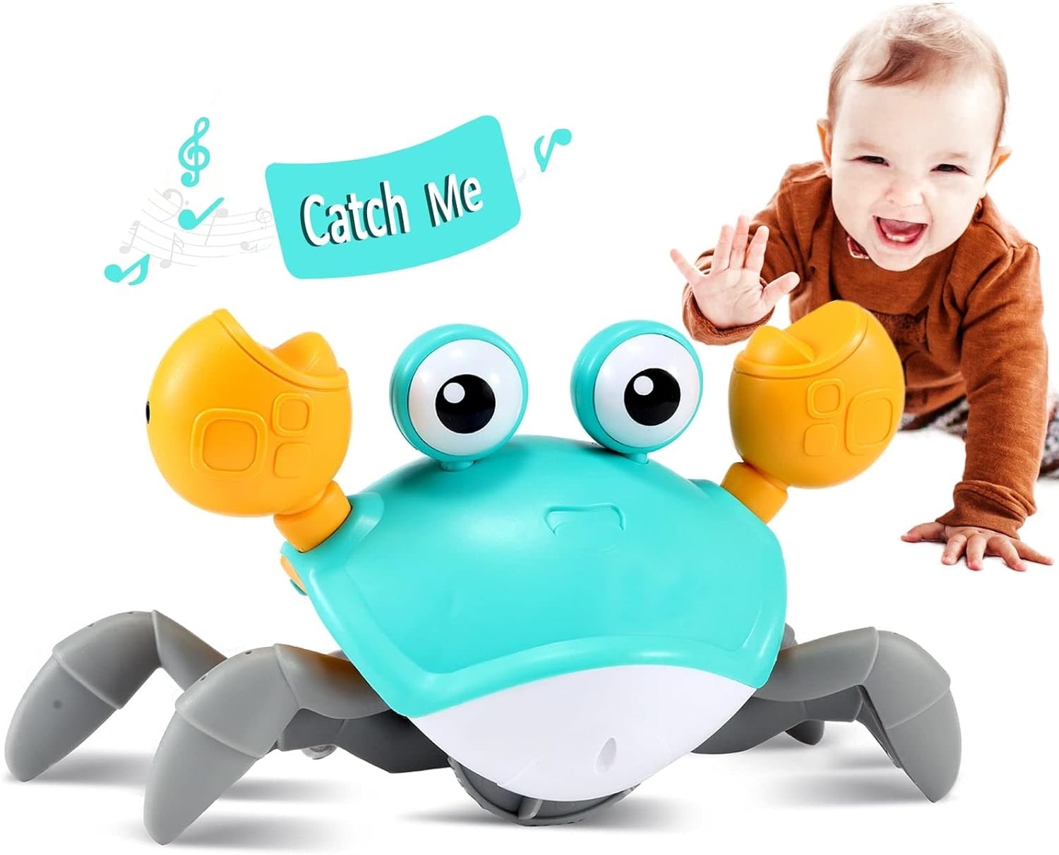 Crawling Crab Baby Toy – Infant Tummy Time Toys 3 4 5 6 7 8 9 …