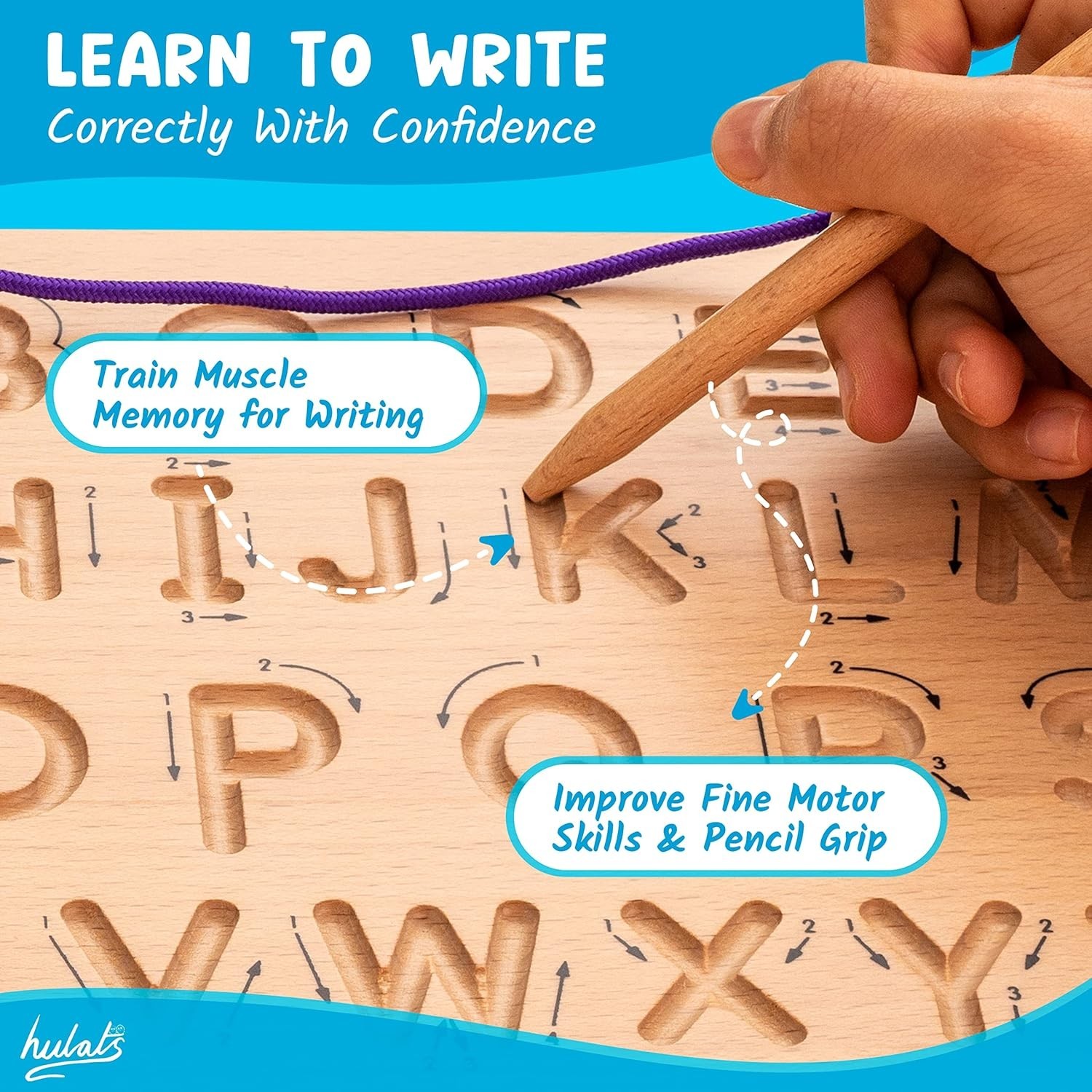 Learn to Write: Portable Wooden Alphabet Letter Tracing Sensory Pad Board – Todd