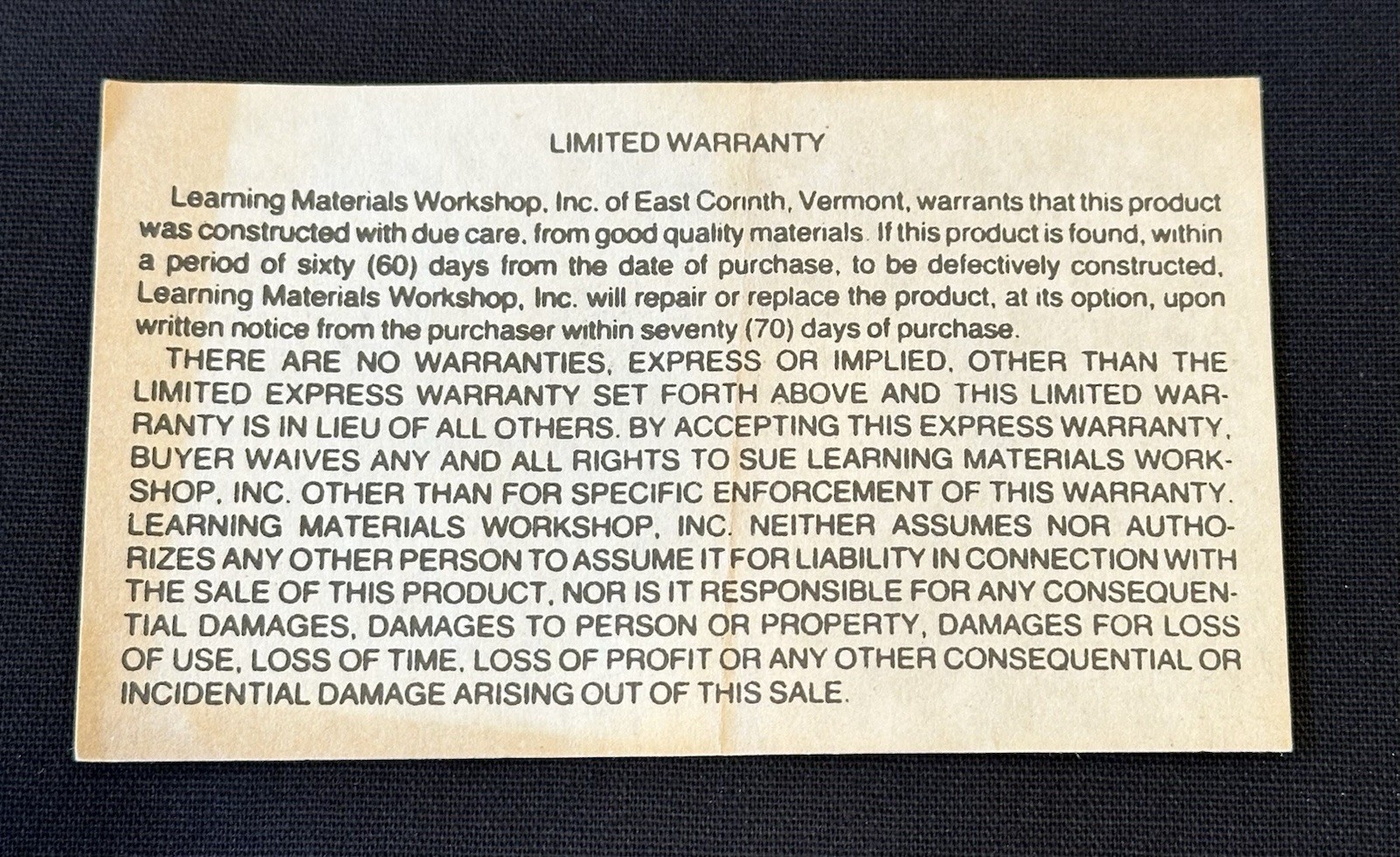 Vintage 1981 Toptical Science Color Mix Learning Material Workshop Montessori