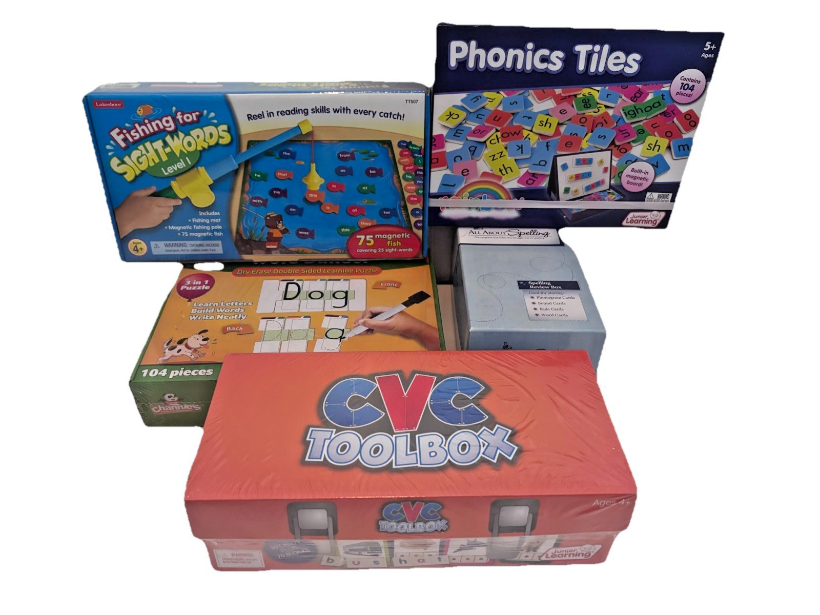 LAKESHORE READING Games Bundle LOT Phonics Sight Words Spelling AGES 4+ K-2nd