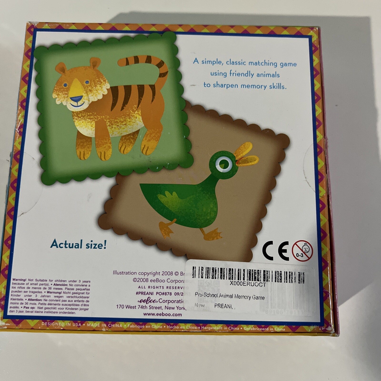 Eeboo Animal Memory And Matching Game Preschool Complete 2017 Rare Kids Game
