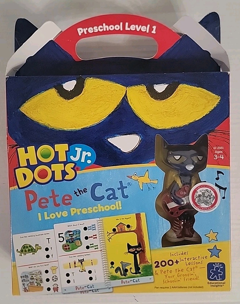 Educational Insights Hot Dots Jr. Pete the Cat Preschool Level 1 Books & Pen