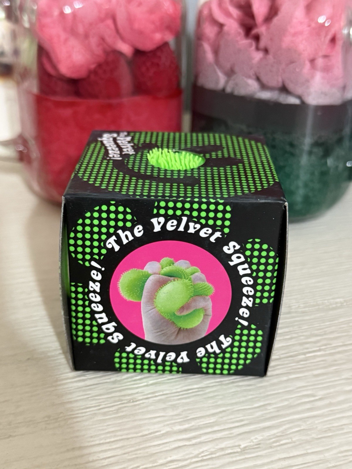 Green Needoh FUZZ BALL Flower Power Nee Doh Squishy NEE-DOH Fuzzball AUTHENTIC
