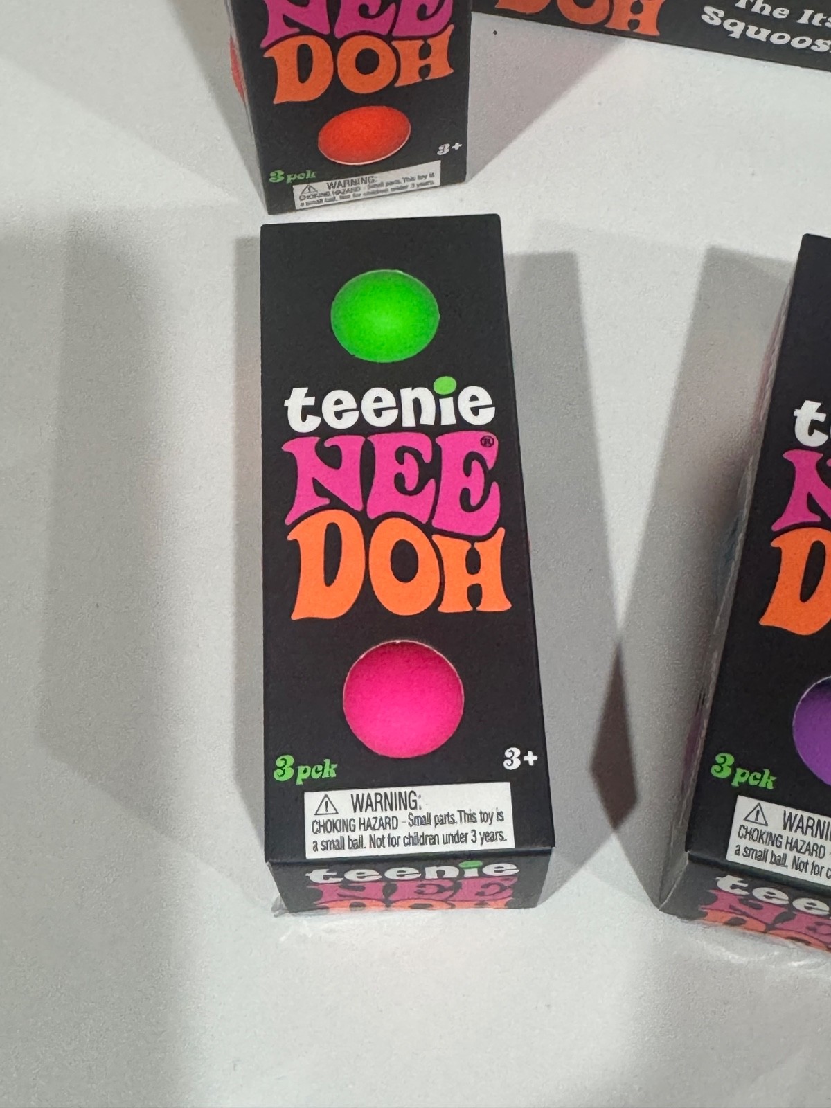 Nee Doh Teenie Groovy Glob Squeeze Toys 3 Pack, Assorted Colors, Ages 3+
