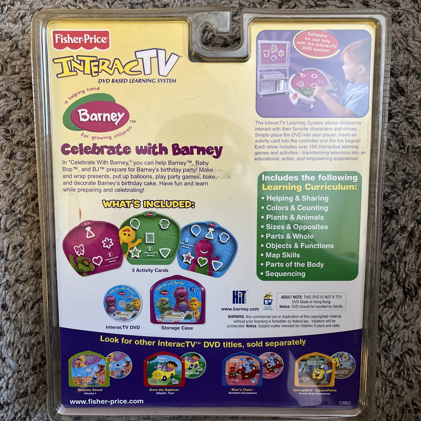 Fisher-Price InteracTV Celebrate With Barney Birthday 2004 Rare New DVD HiT