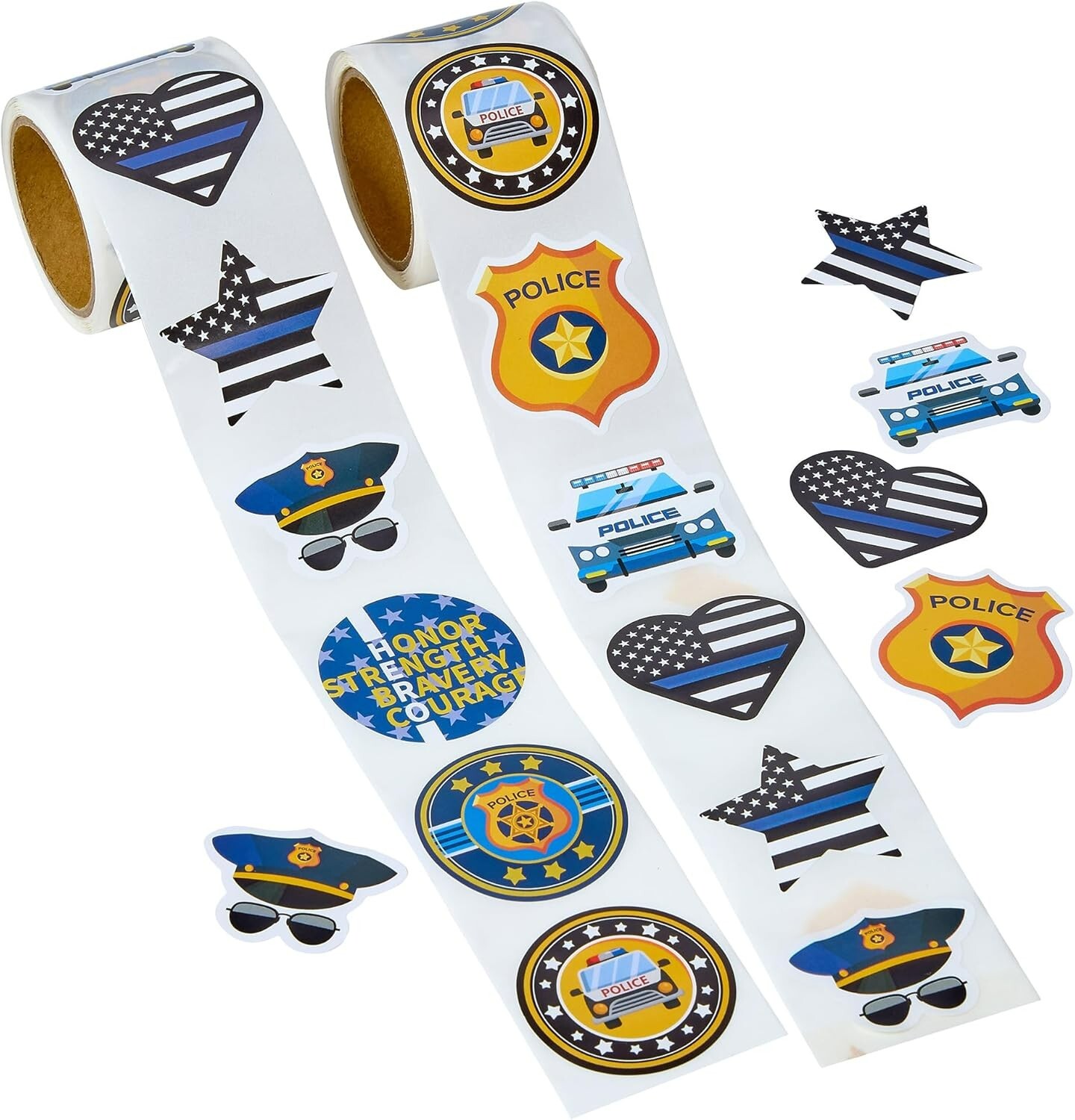 Police Stickers for Kids – 2 Rolls