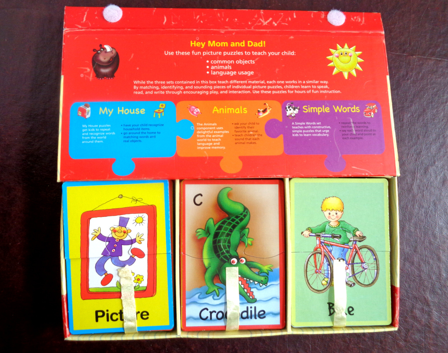 FIRST WORDS Puzzle Set~House-Animals-Simple Words Early Childhood Development
