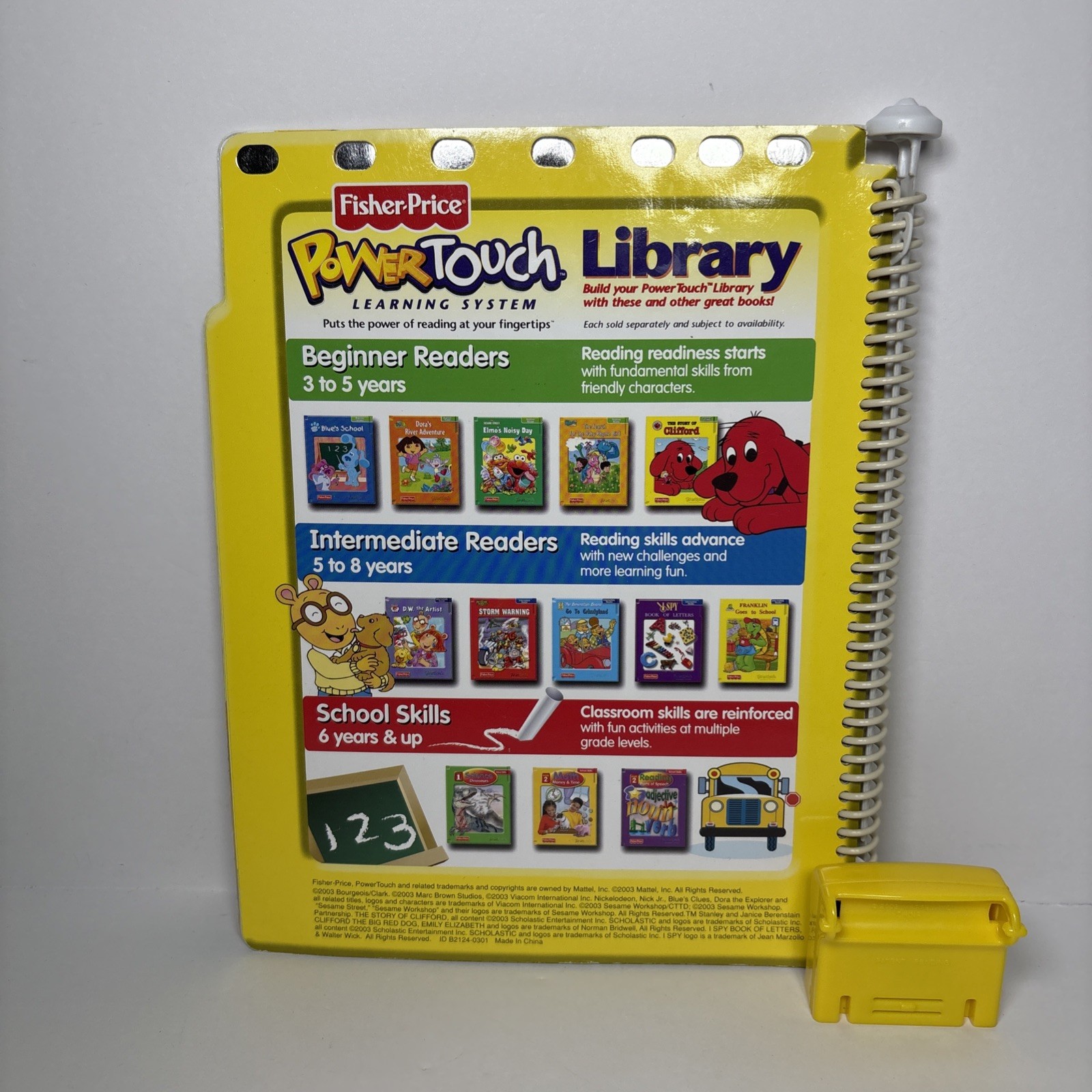 Fisher Price Franklin Goes to School Power Touch Book & Cartridge TESTED & WORKS