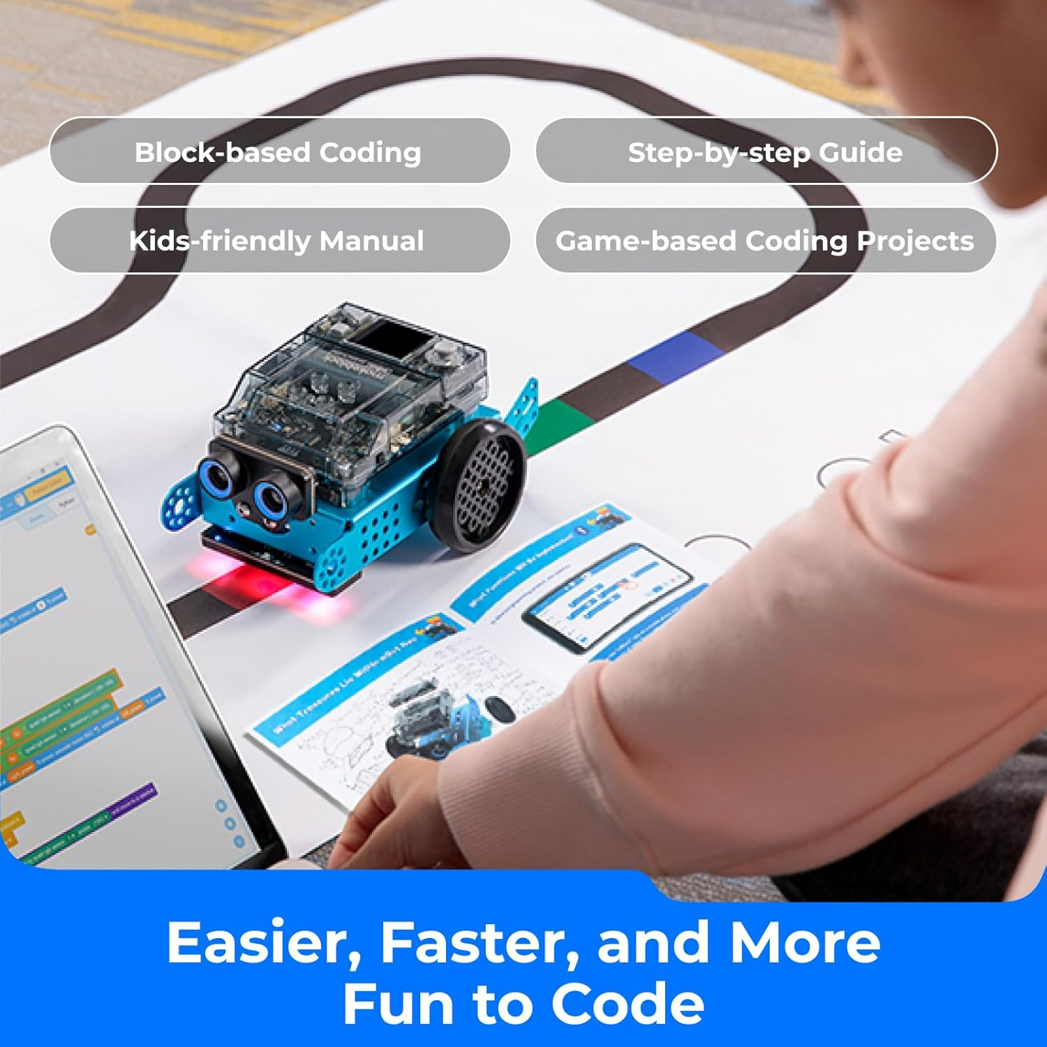 Mbot2 Coding Robot for Kids, Code Learning Support Scratch & Python Programming,