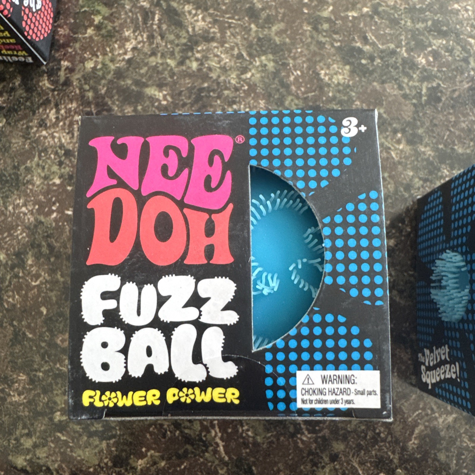 Schylling NEEDOH FUZZ BALL Blue TEENIE DOH FILLED VELVET BALL SQUEEZE NEW