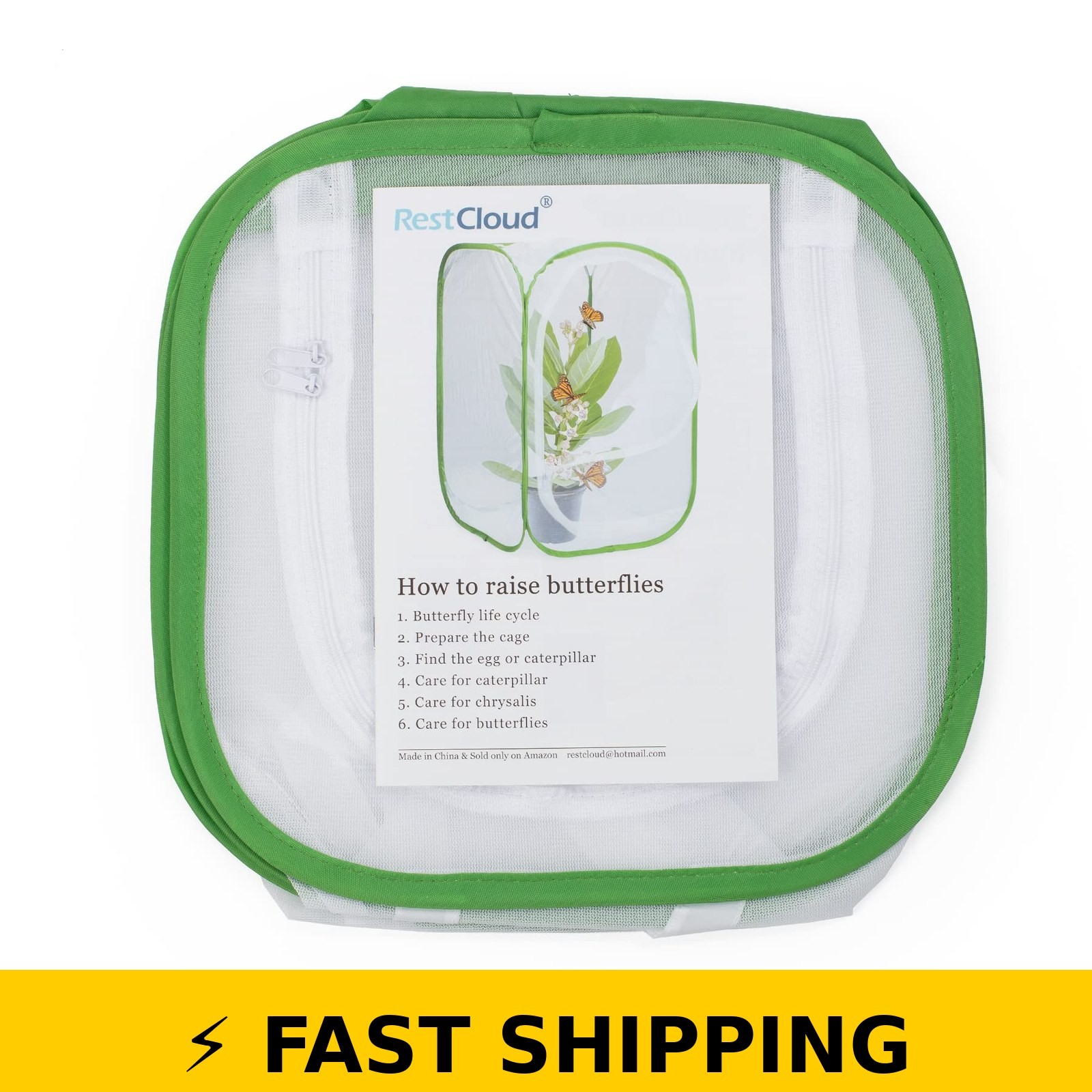 RESTCLOUD Monarch Butterfly Habitat – Insect Mesh Cage 12x12x12