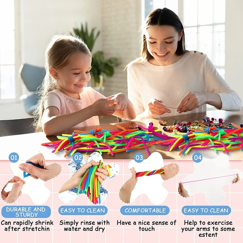 Stretchy Noodle 10 PCS String Fidget Autism ADHD Toy Sensory Stretch Toys USA