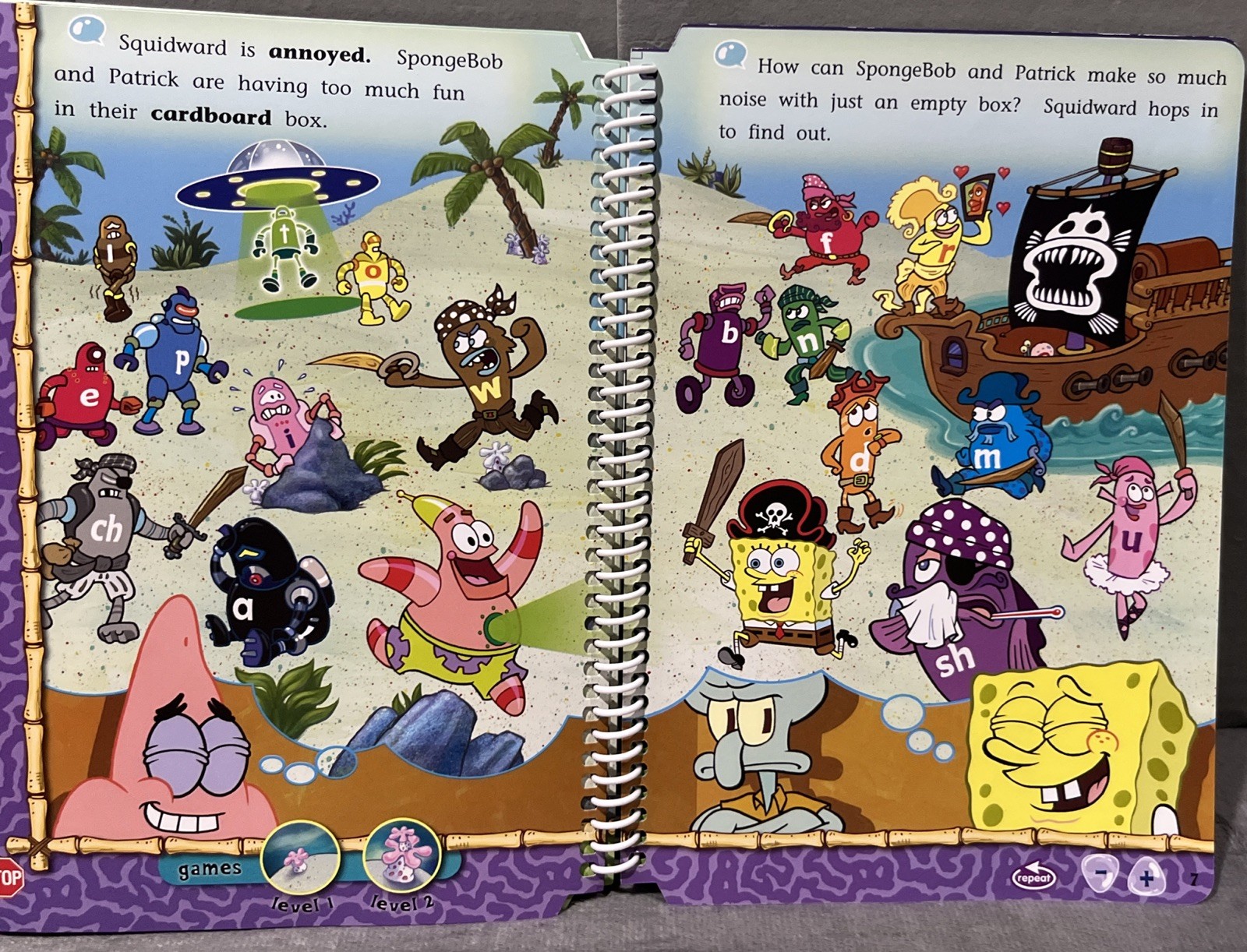 Leap Frog LeapPad Learning System SpongeBob Squarepants Salty Sea Stories Book