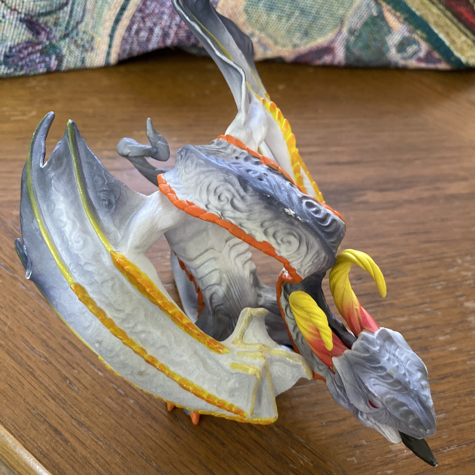 2017 Safari Ltd Smoke Dragon Figure Toy Gray Orange Fantasy Dungeon Dragons