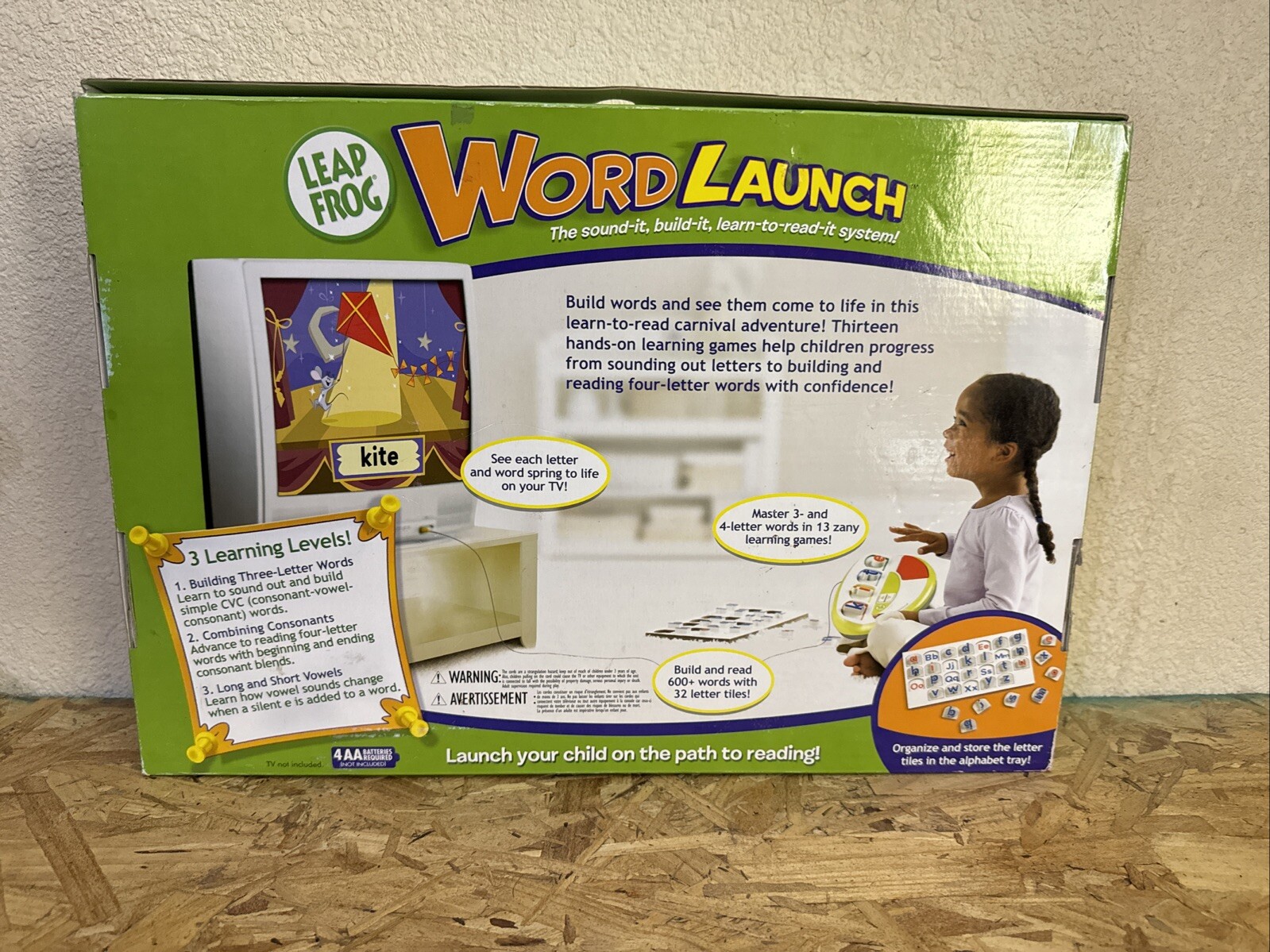 LeapFrog Word Launch Reading Learning System TV Plug & Play Kids Game Free Ship