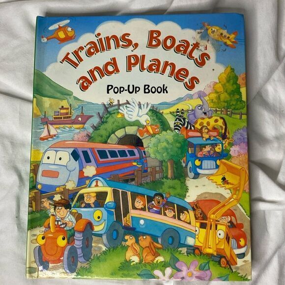 Trains Boats and Planes Interactive Pop-Up Children’s Book Educational Transport