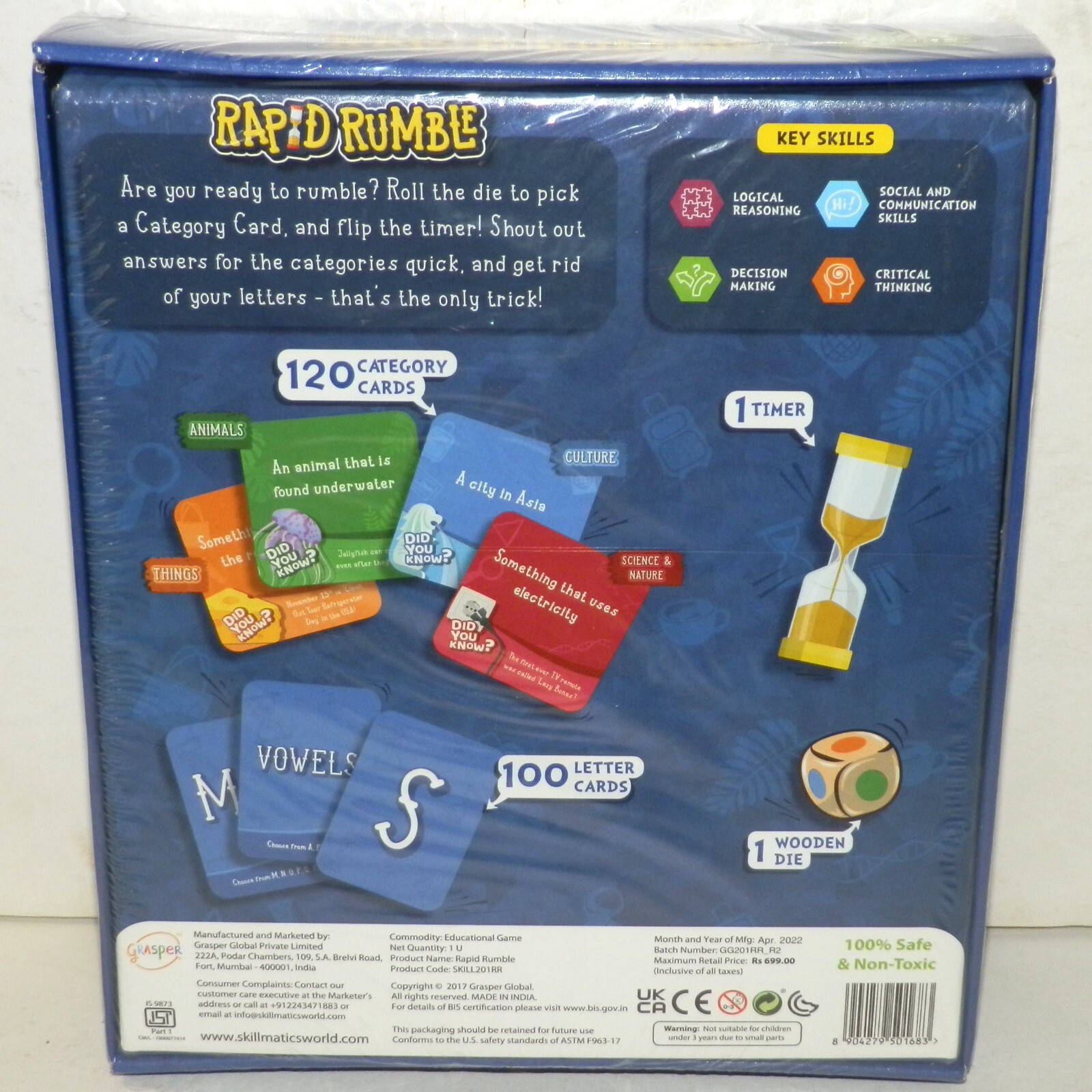 Rapid Rumble Board Game Educational Gifts for 6 Year Old And Up, Adults Teens