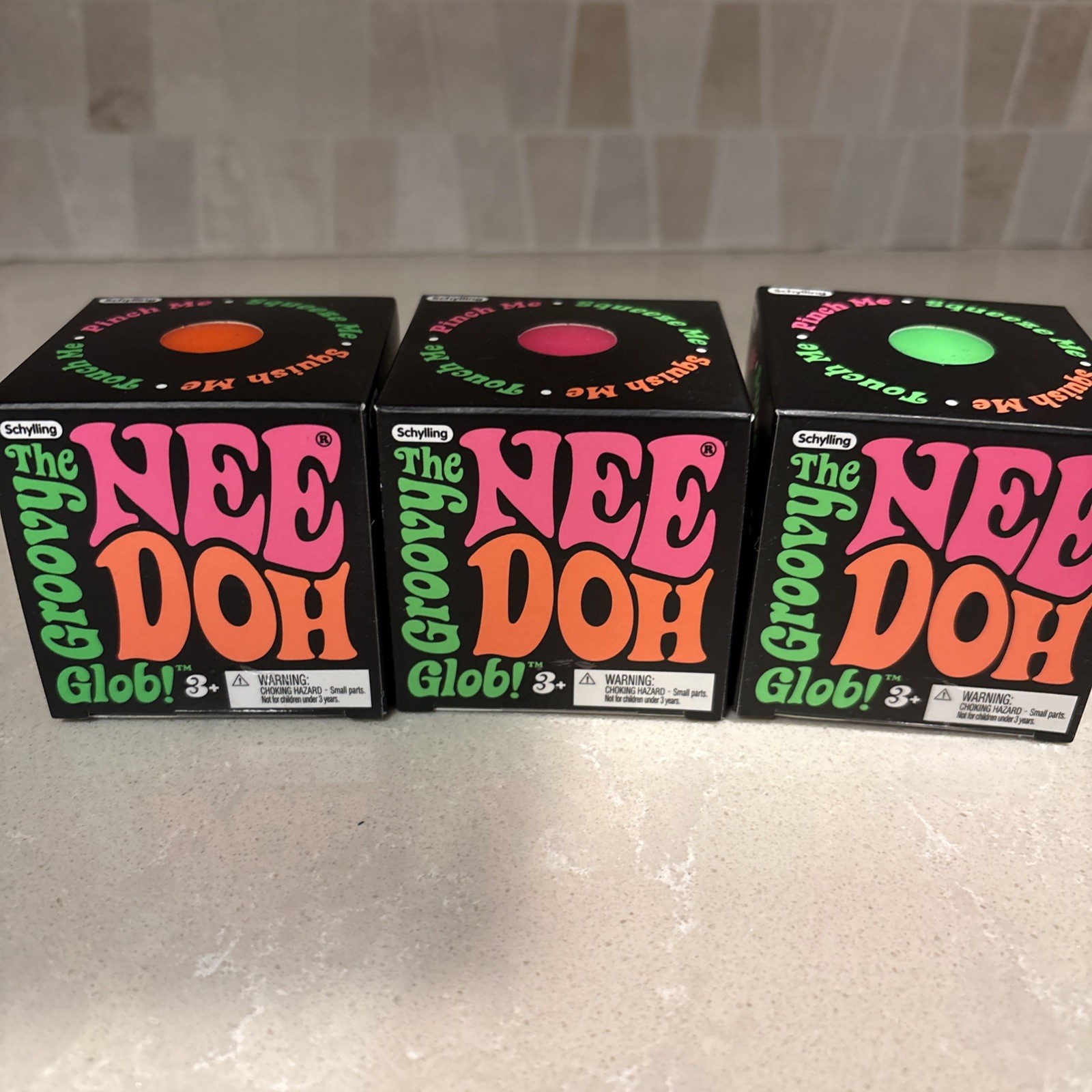 NeeDoh Groovy Glob Lot Of 3 – Brand New Green Pink Orange 🩷🧡💚