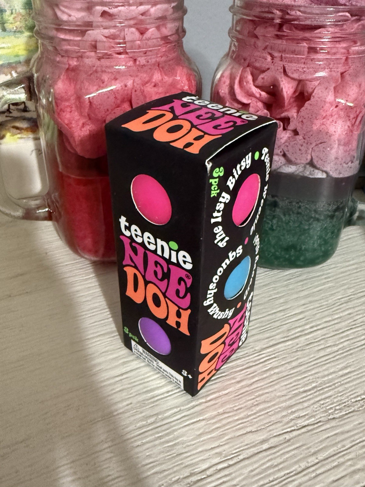 NEW Teenie Nee Doh 3 Pack Squishy Stress Toy Groovy Glob Pink Blue Purple