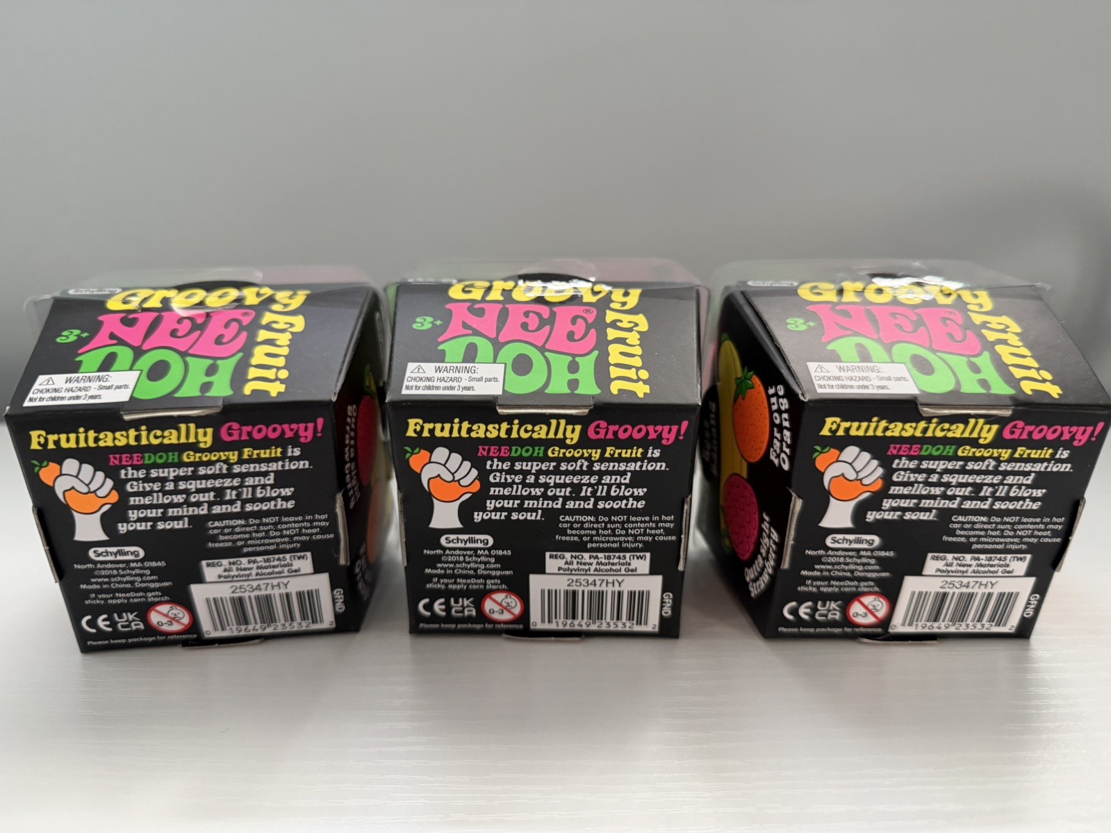 NeeDoh Groovy Fruit- Set of 3- RARE