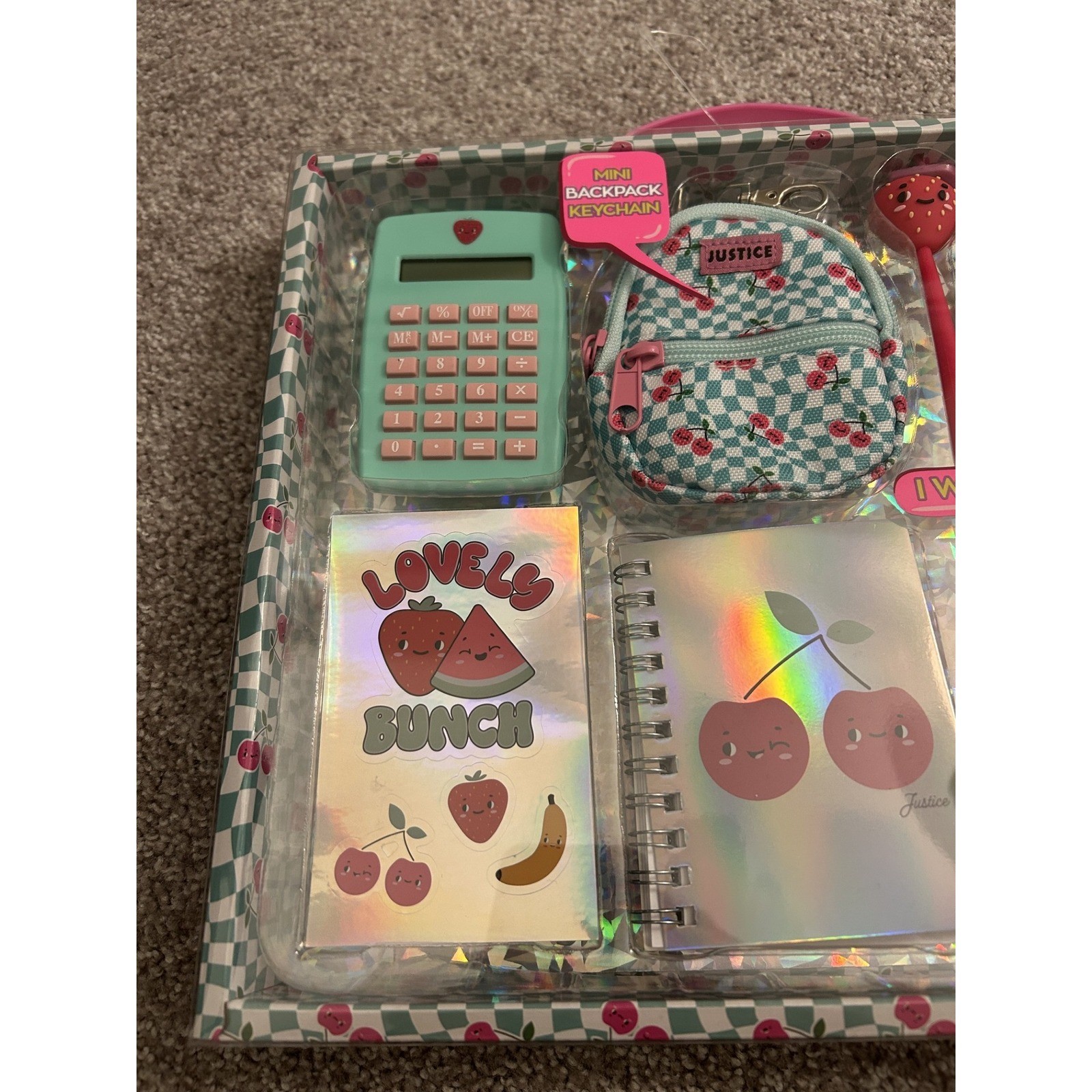 Justice Activity Set Girls OS Teal Pink New 12pc Mini Backpack Stationery Kit