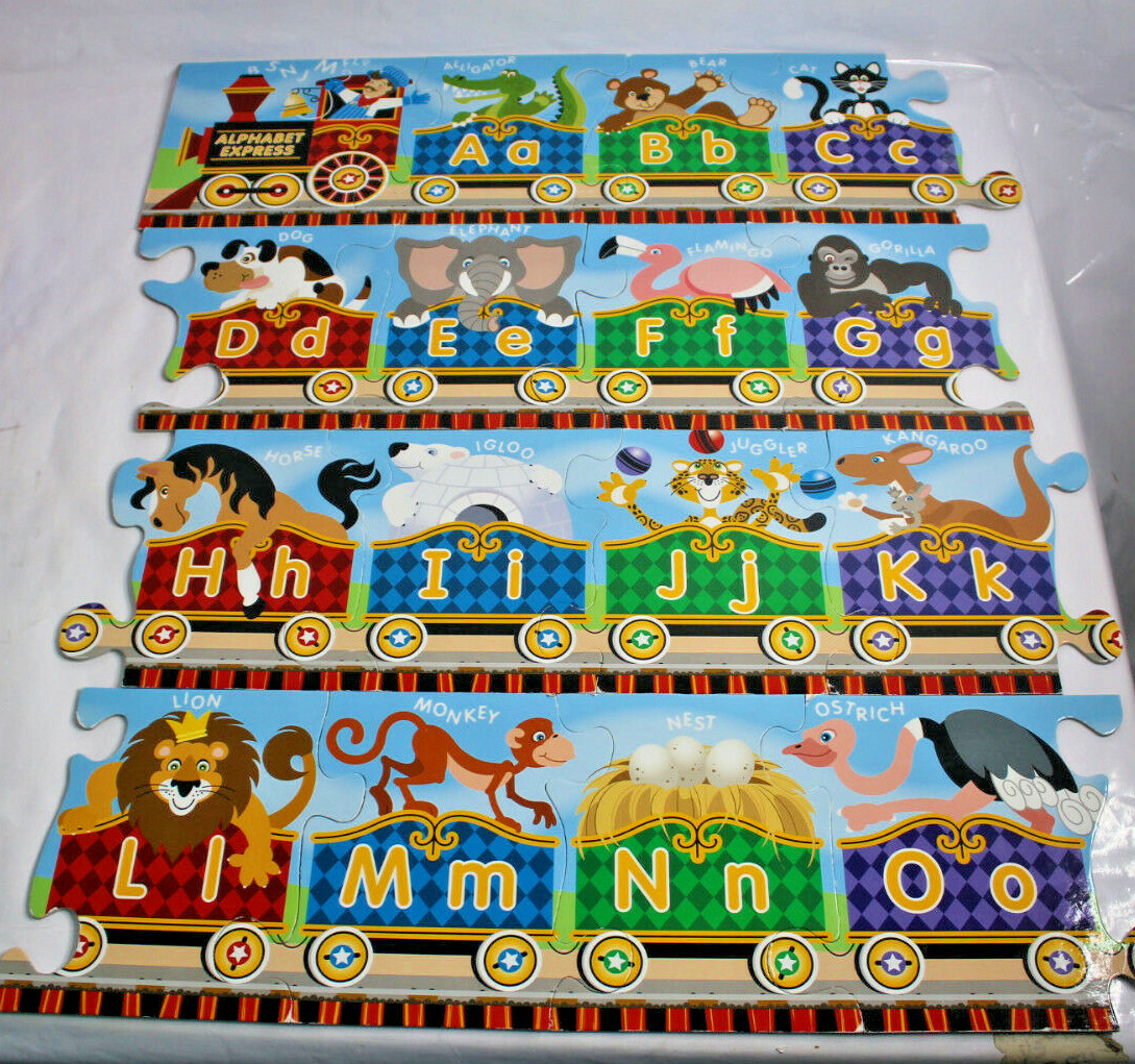 Melissa & Doug ALPHABET EXPRESS Train 27 PIECE Floor puzzle #4420 = 120″ X 6″