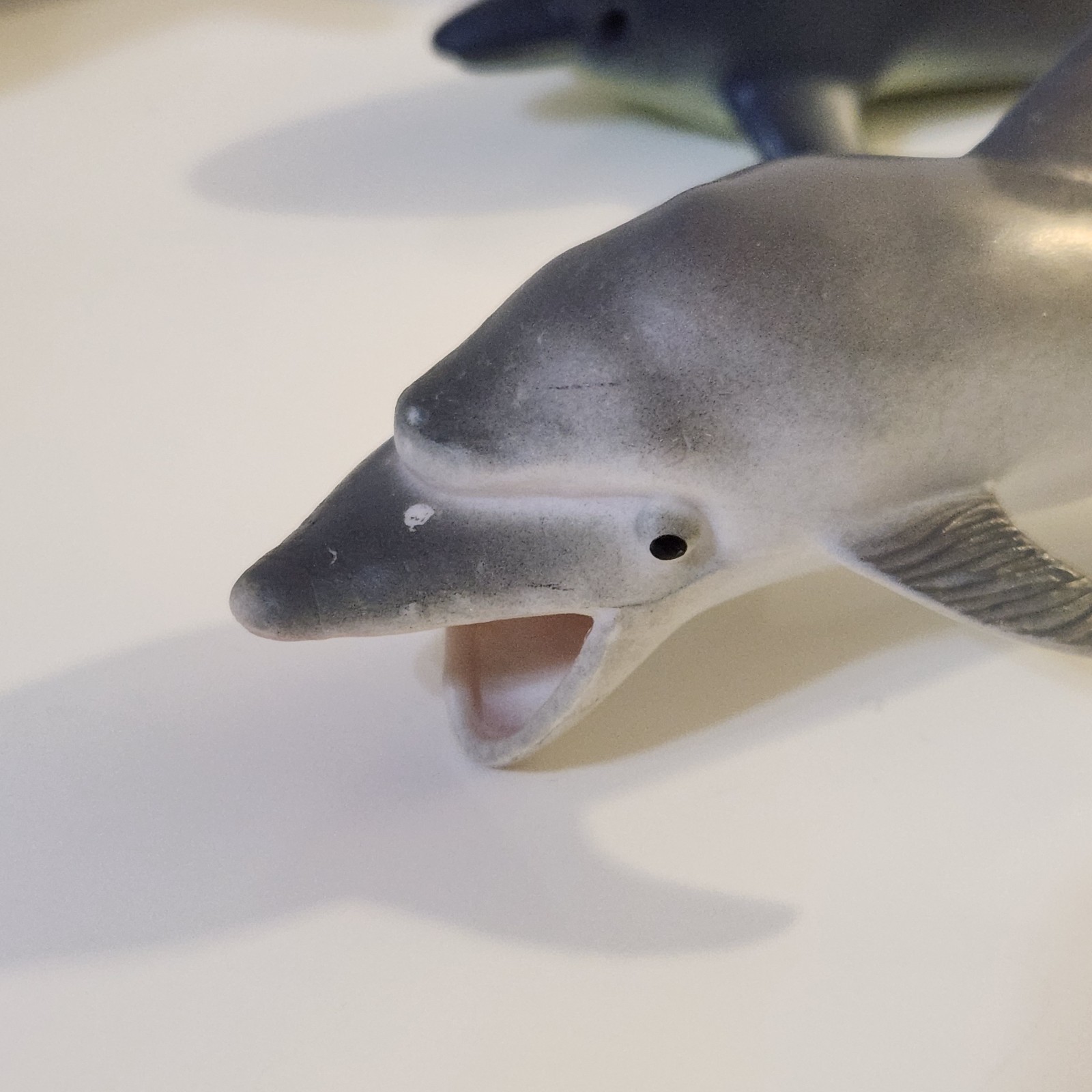 Lot Of 3 Plastic Rubber Dolphin Figures Gray 5.5″ 1981 Vintage (T)