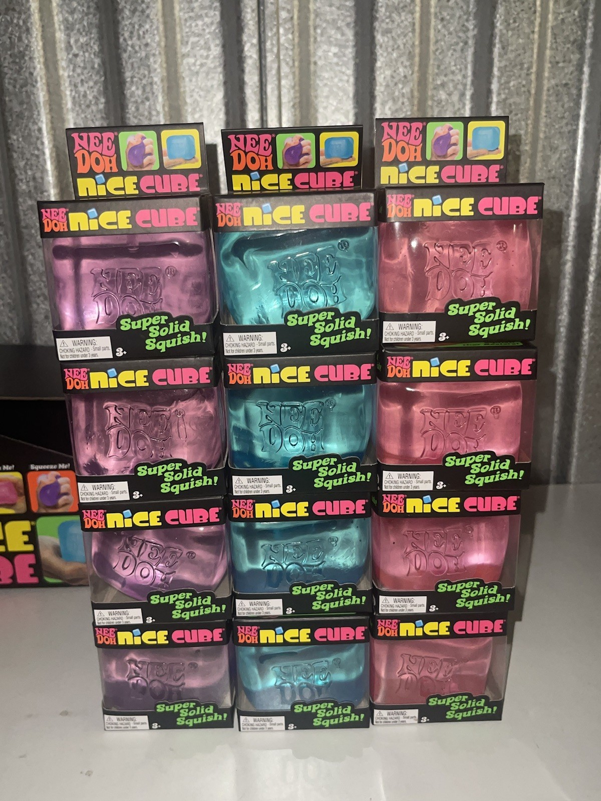 Lot Of (12) – Full Case NeeDoh Nice Cube Display – All 3 Colors
