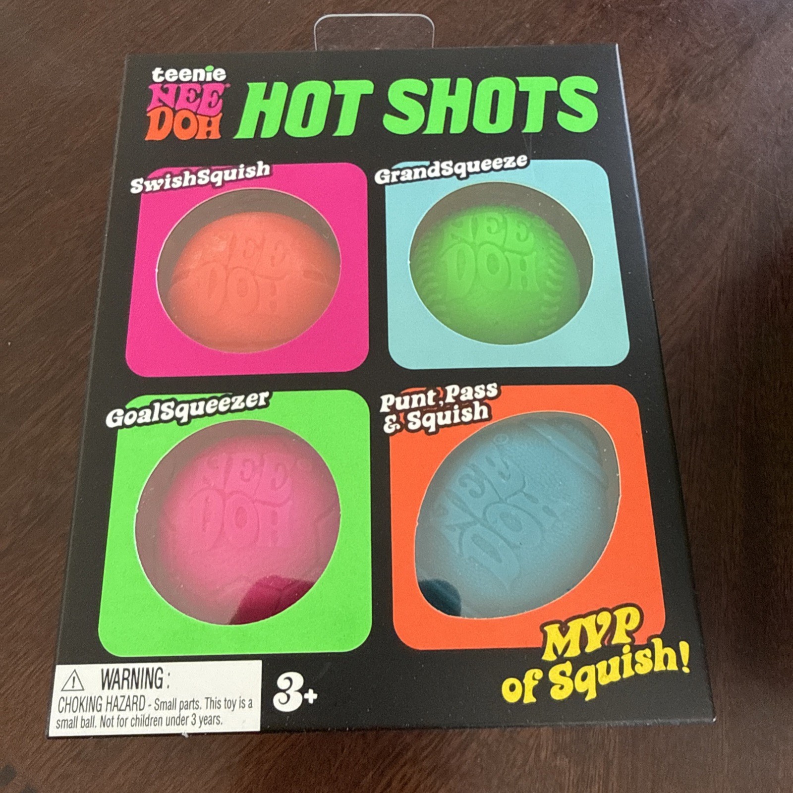 NeeDoh Teenie Hot Shots 4 Pack Squishy Stress Balls Toy New Free Priority Ship