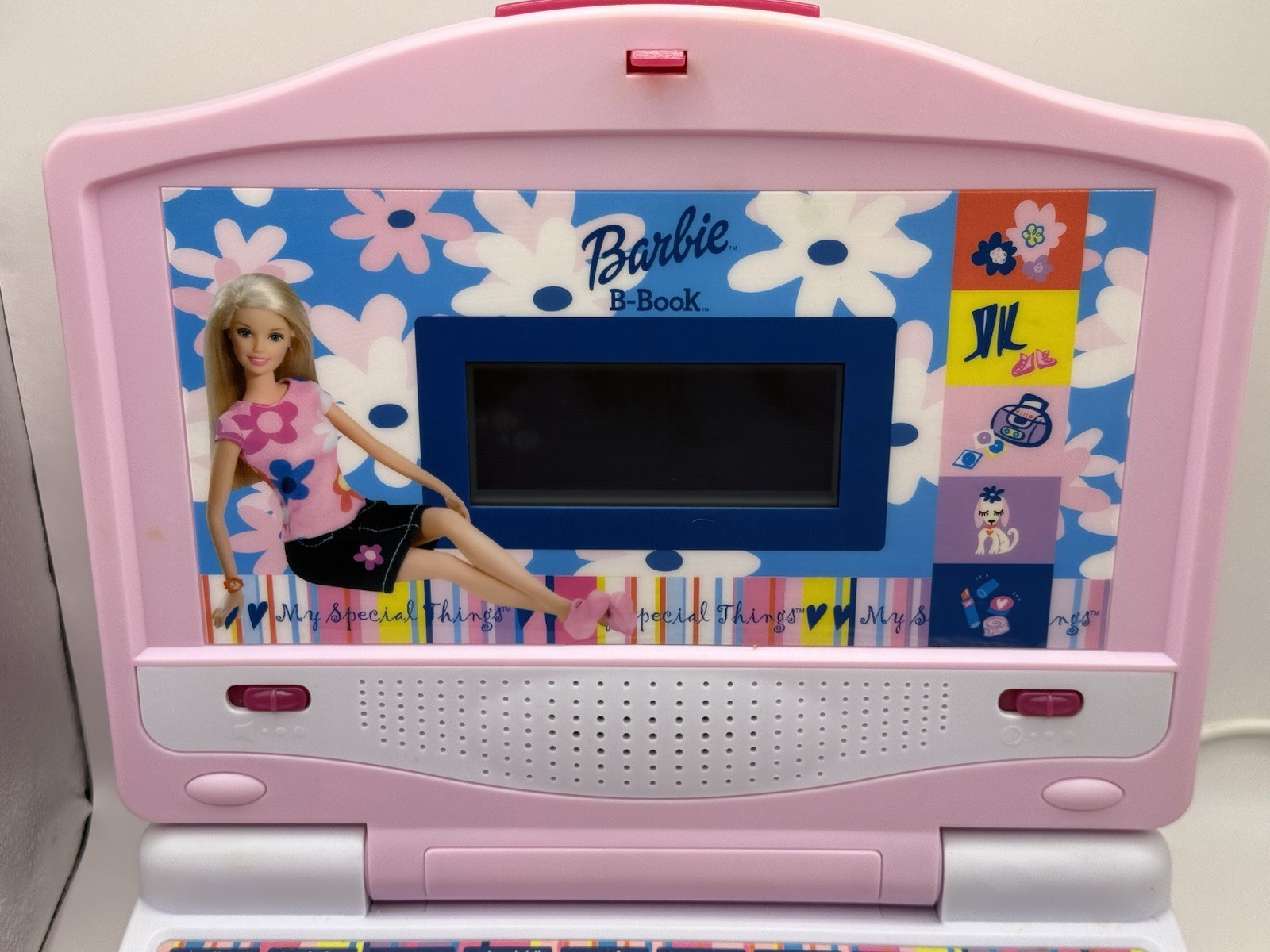 Barbie B-Book Learning Laptop Oregon Scientific 2002 w/Manual Mouse Pad TESTED