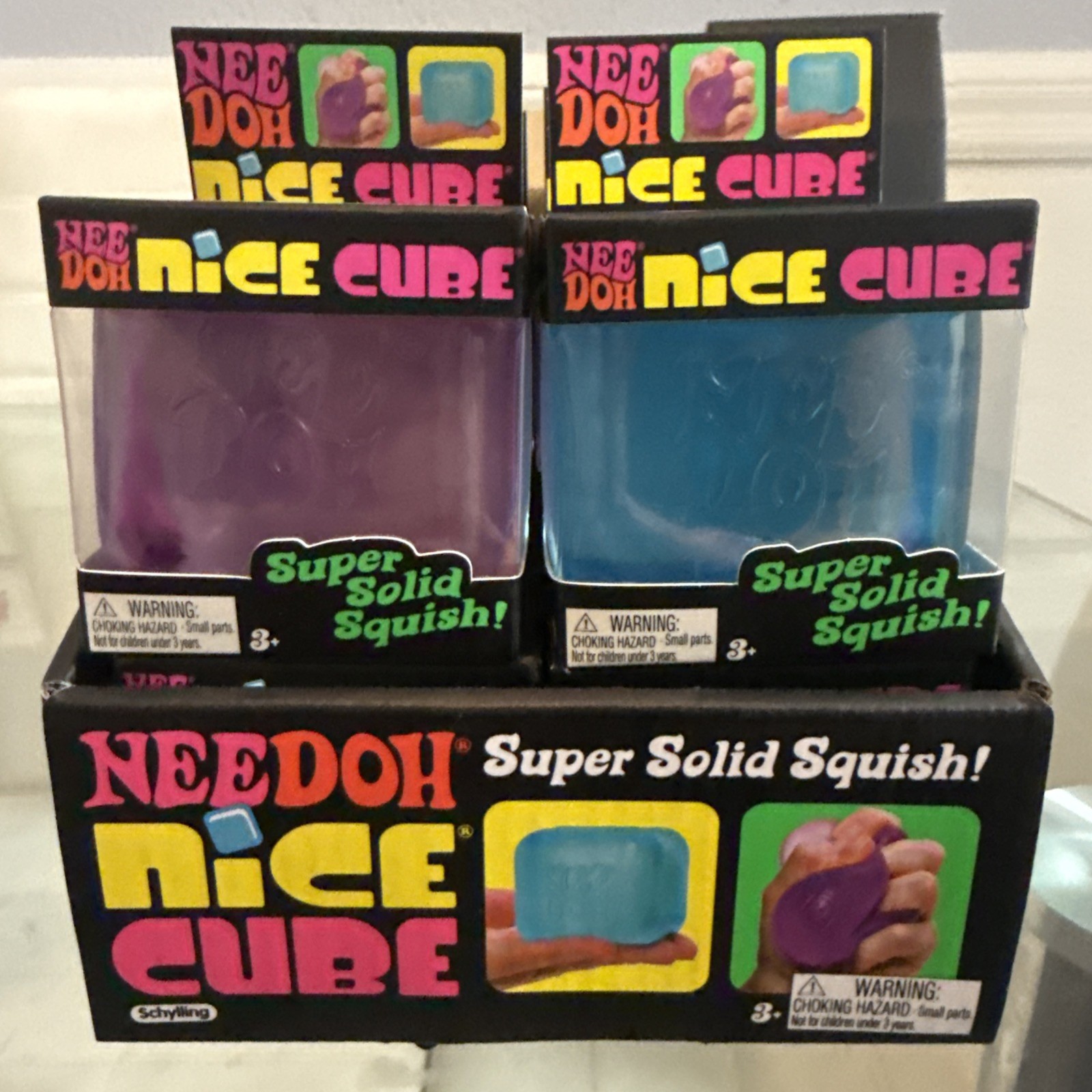 Lot Of 12! Full Cases NeeDoh ice Cube With Display Box 3 Colors ICE Nee Doh