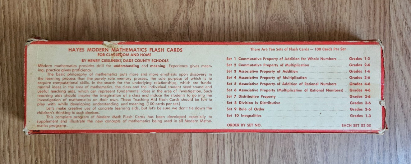 Hayes Modern Mathematics Flash Cards Set 4 & 6 Grades 3-6 1965 Vintage Lot