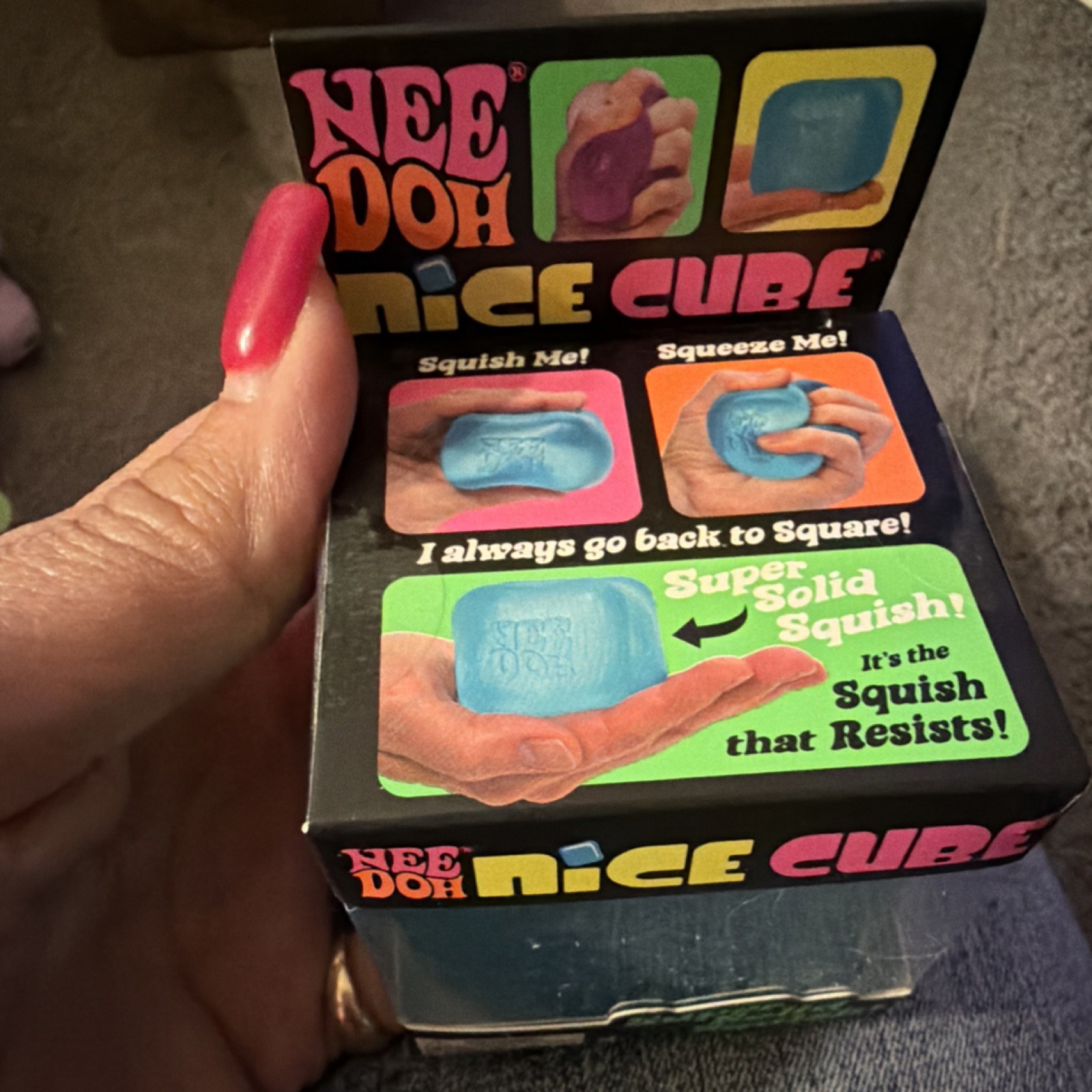 Schylling NeeDoh Nice Cube Super Solid Squish Squeeze Toy, Blue 26036YP