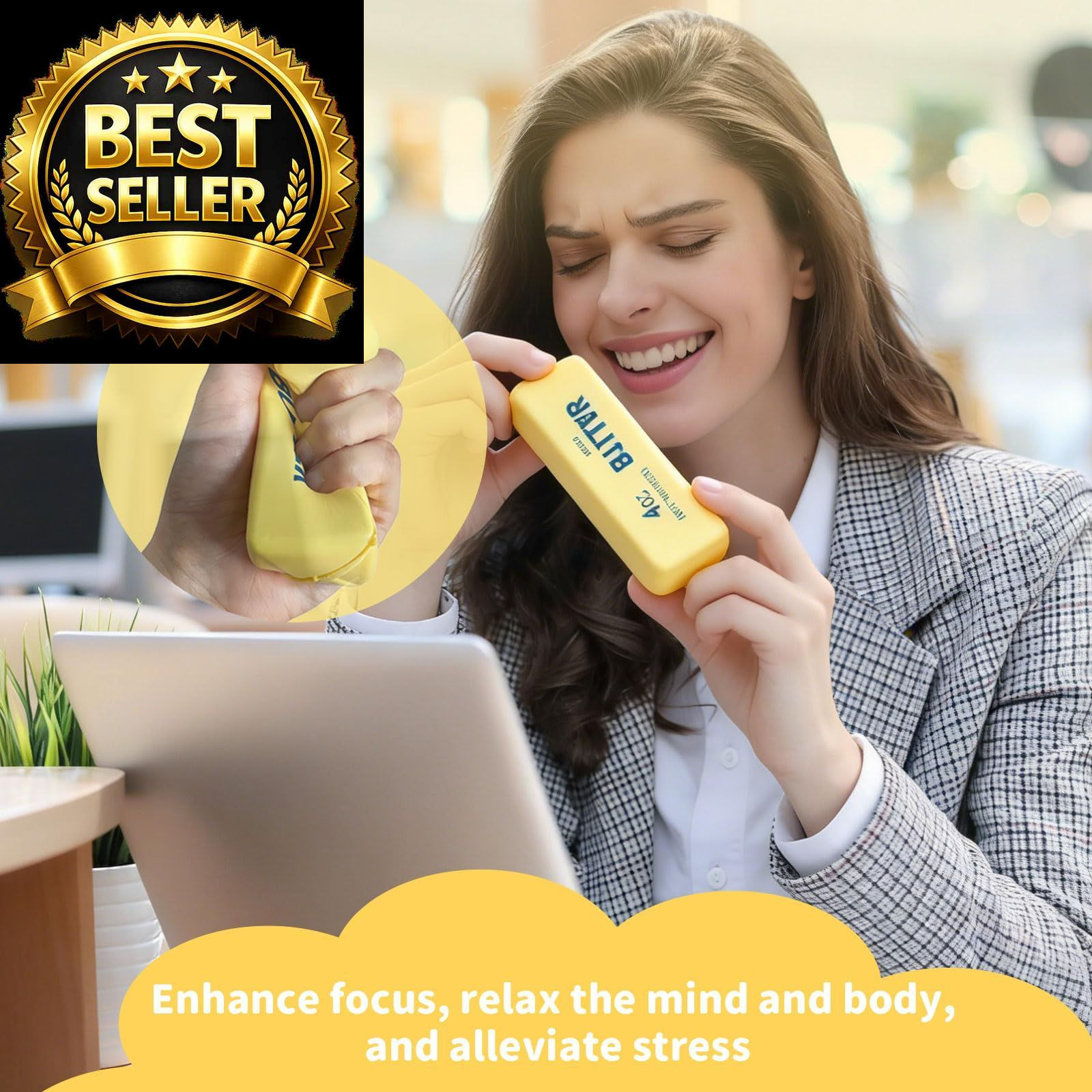 Slow Rebound Cute Butter Squeeze Stress Balls, 2026 New Realistic Soft 2PCS