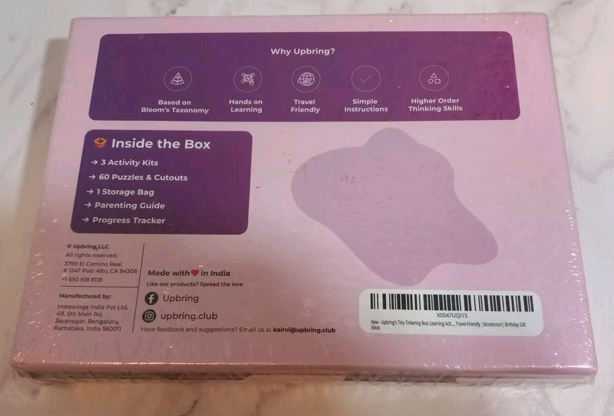 Upbring Tiny Tinkering Box For 3-6 years 60 Learning Puzzles New