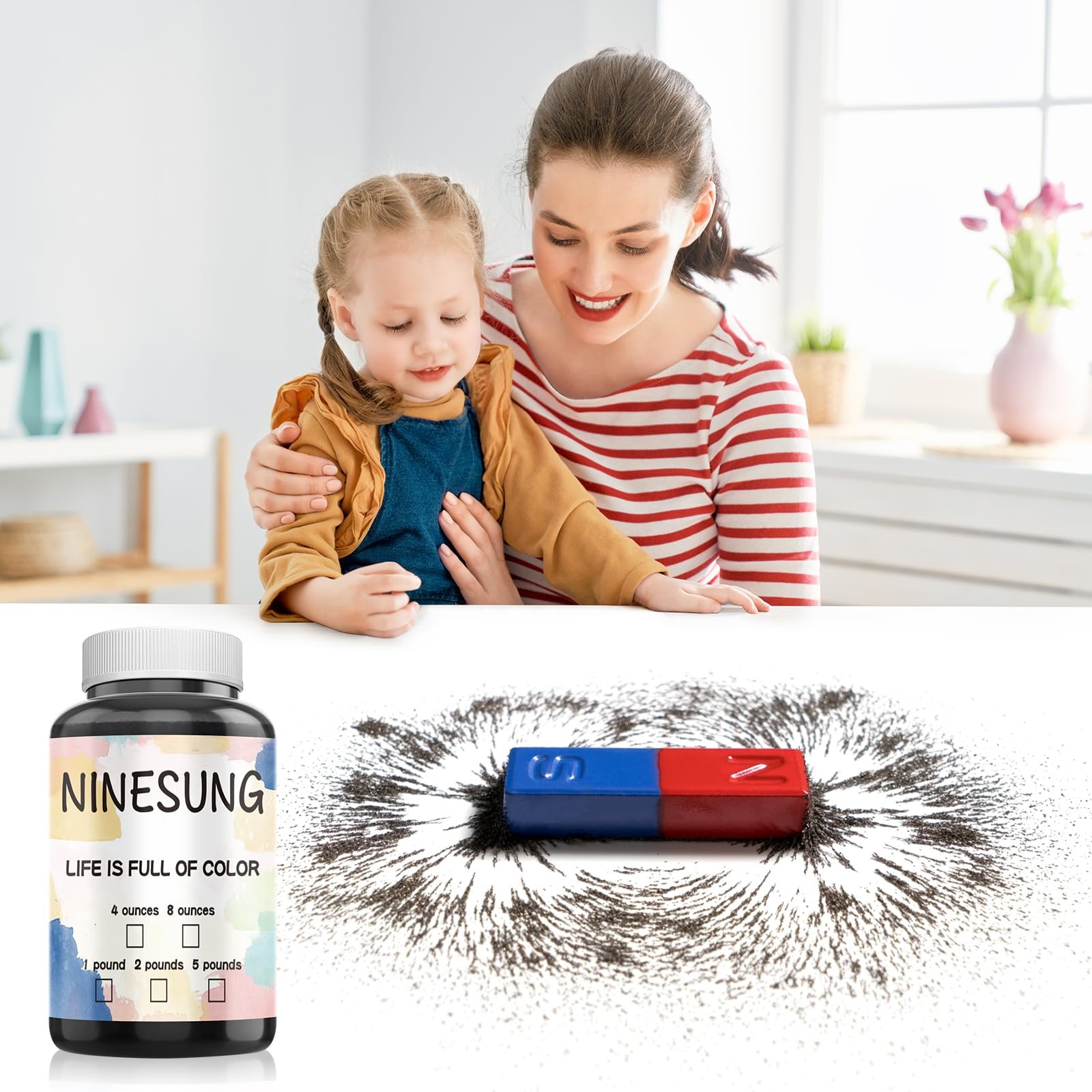 Iron Powder, Iron Filings, Iron Powder Filings Magnetic Power Magnet Education